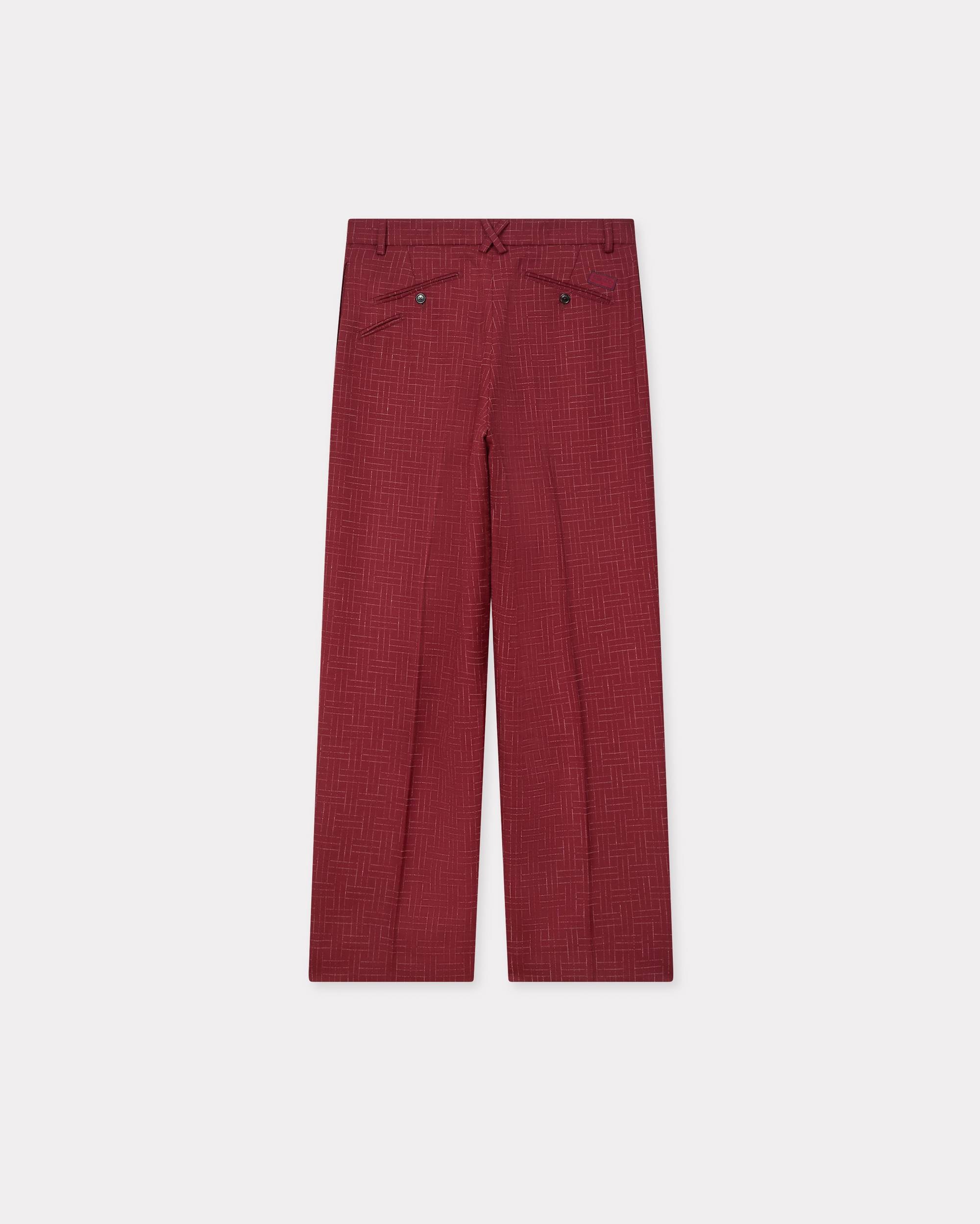'KENZO Weave' straight tailored pants in virgin wool jacquard - 2