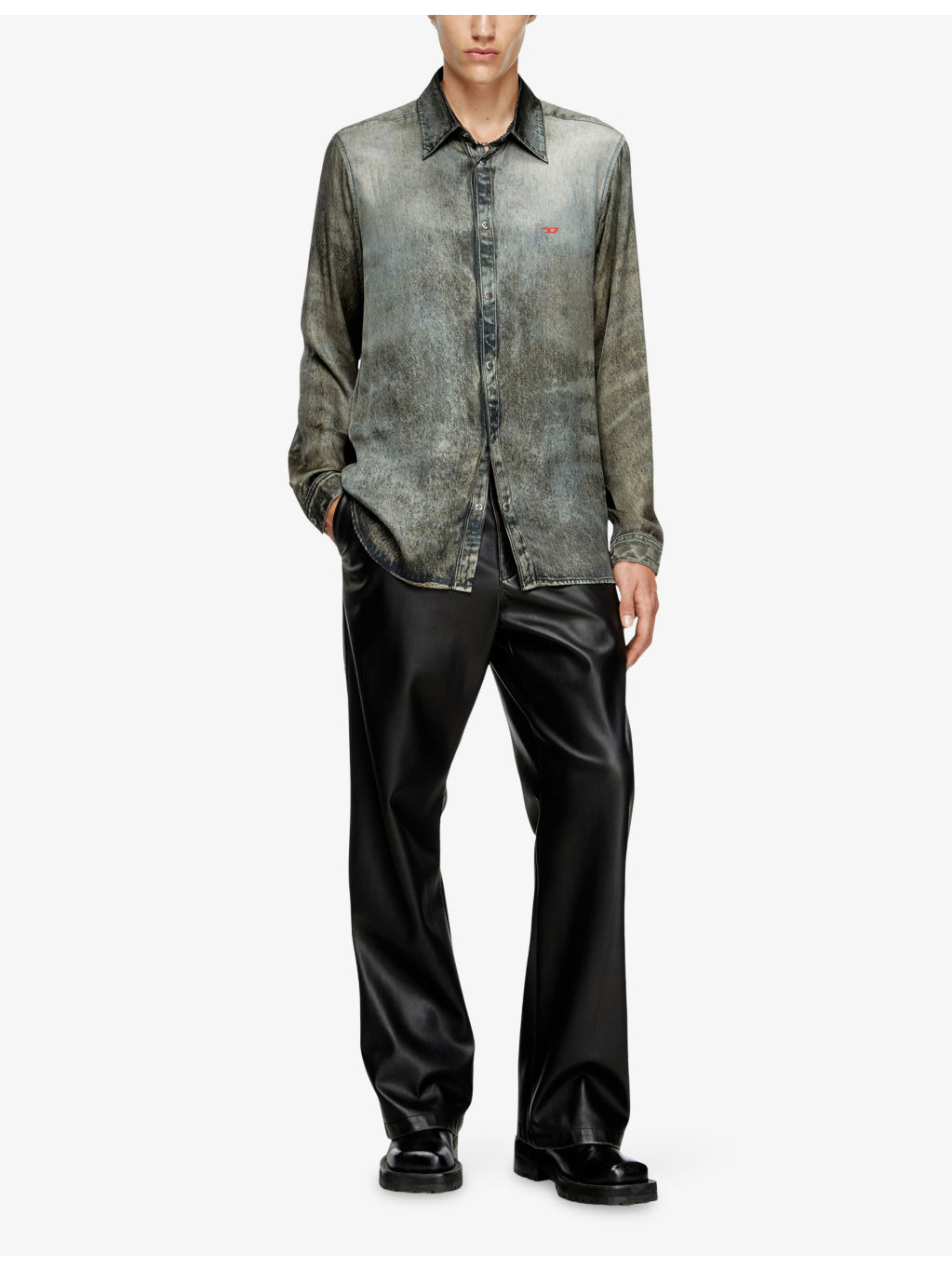 S-Simply-Lkct Denim-Print Woven Shirt - 2