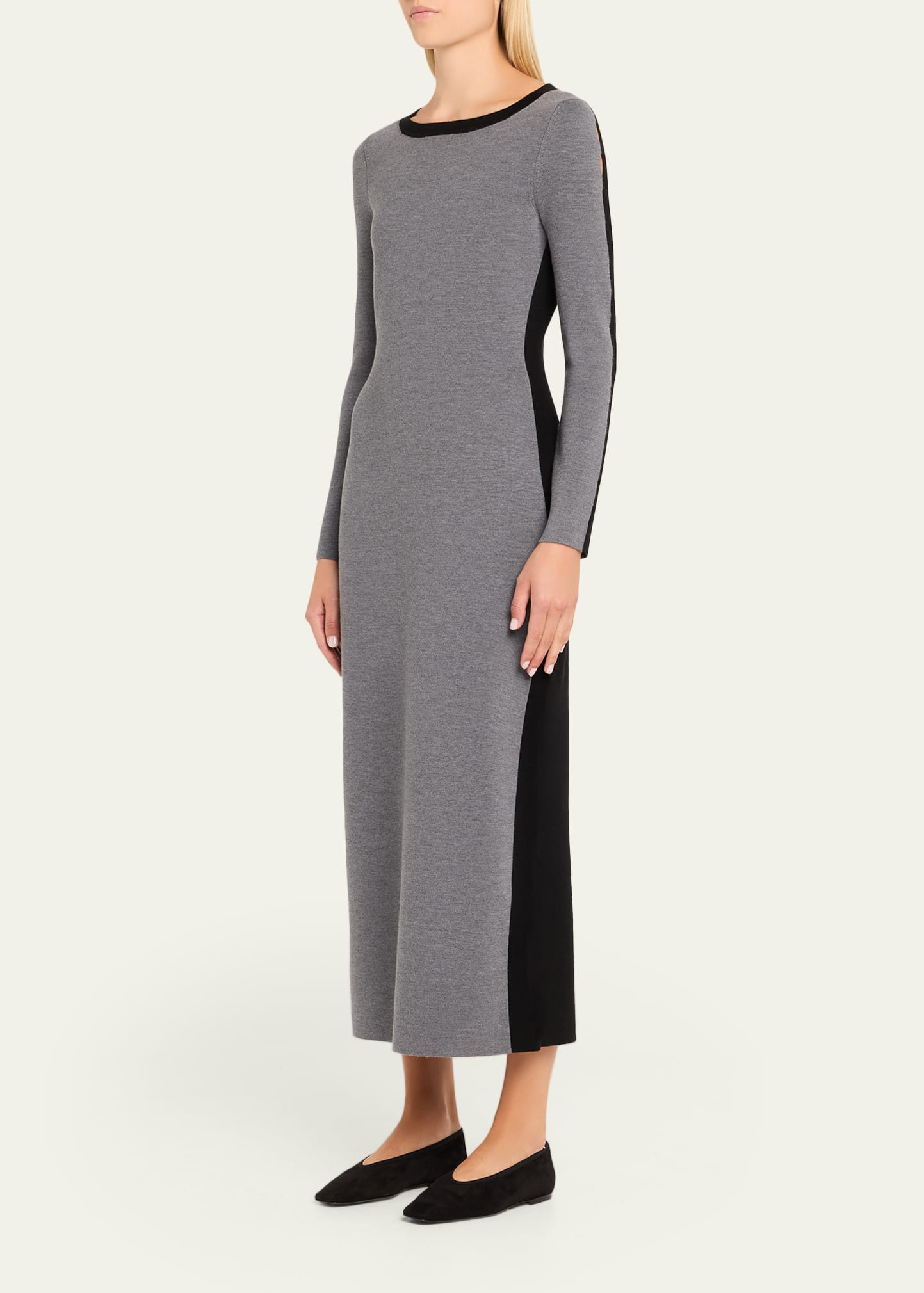 Angie Colorblock Long-Sleeve Ankle Dress - 4