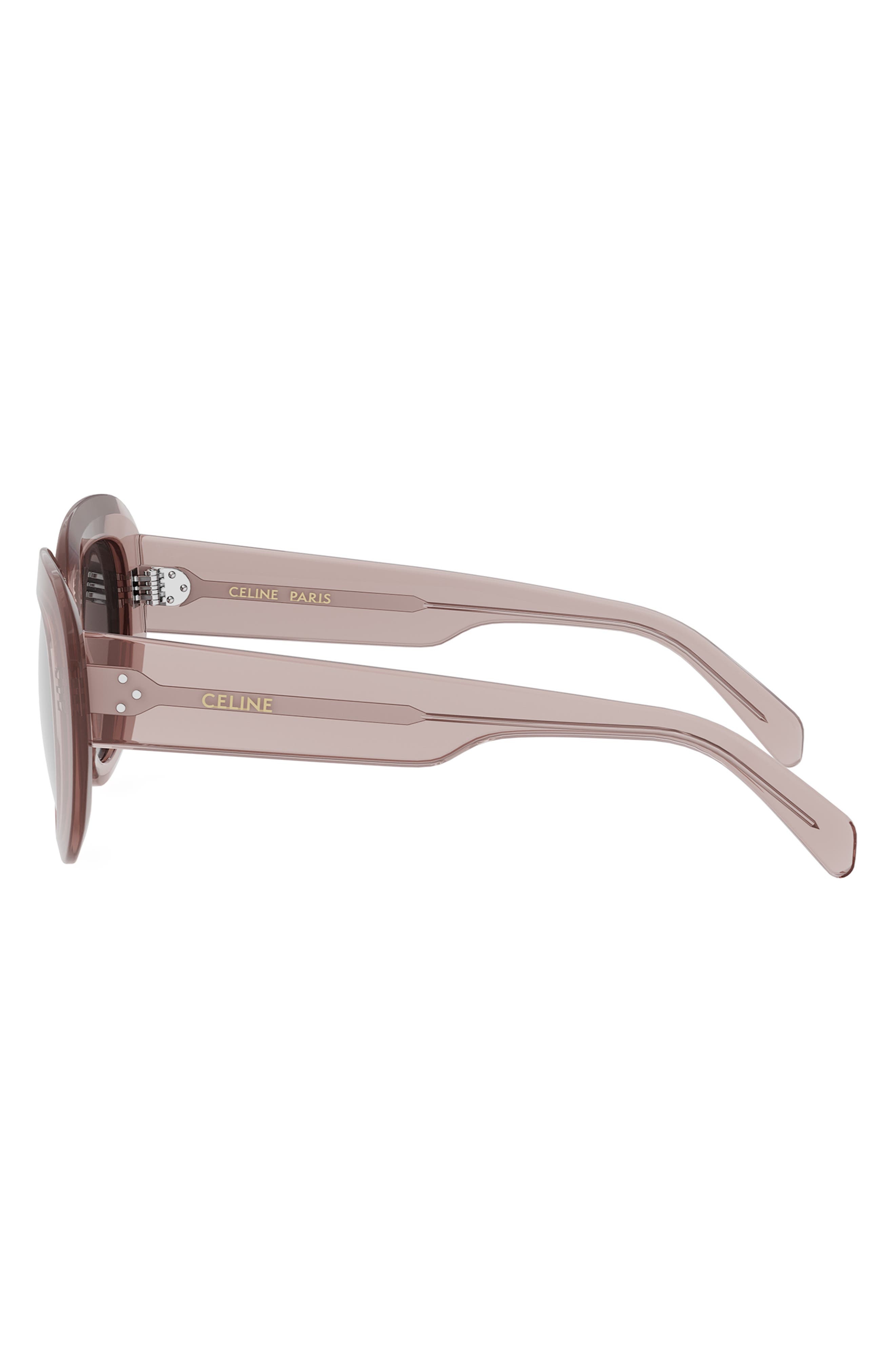 CELINE Bold 3 Dots 51mm Gradient Butterfly Sunglasses in Pink /Other /Smoke at Nordstrom - 7