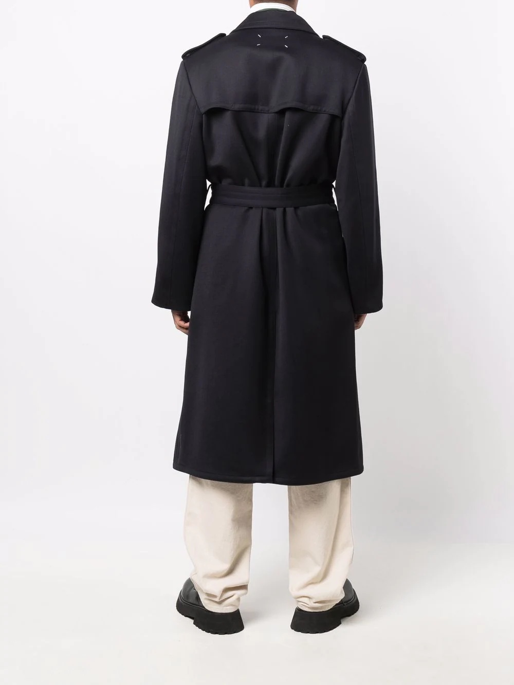 double-breasted wool trench coat - 4