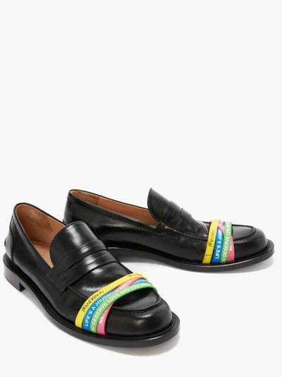 JW Anderson elasticated-straps leather loafers outlook