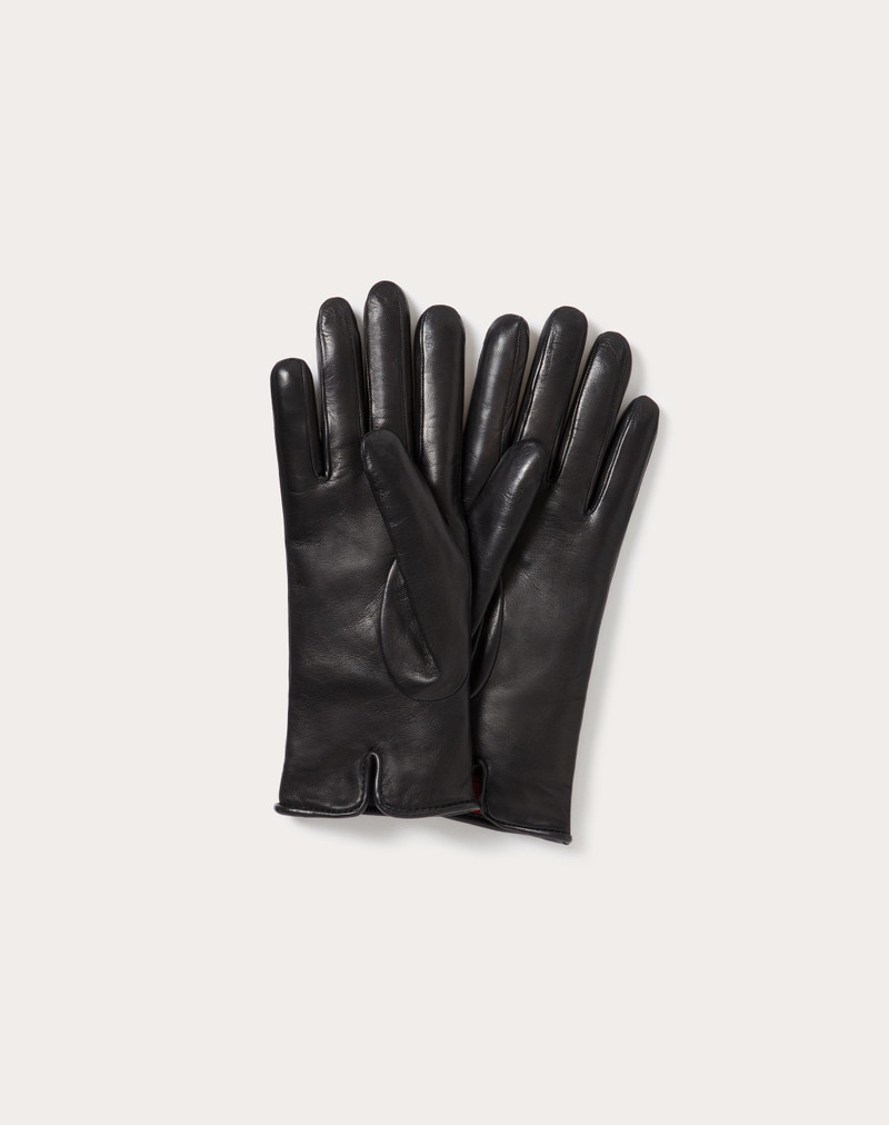 VALENTINO GARAVANI VLOGO CHAIN GLOVES IN NAPPA AND CASHMERE 3