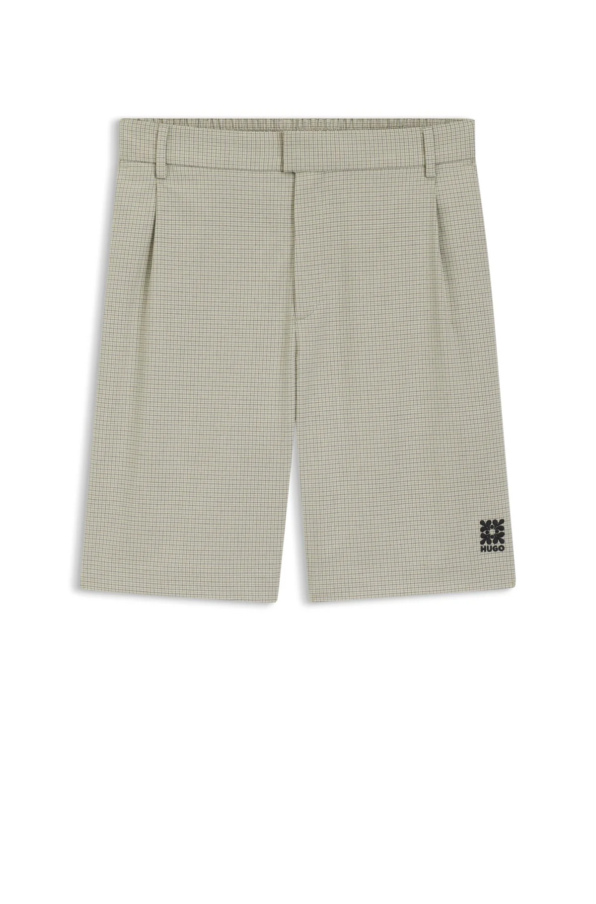 RELAXED-FIT SHORTS WITH HOUNDSTOOTH PATTERN - 1