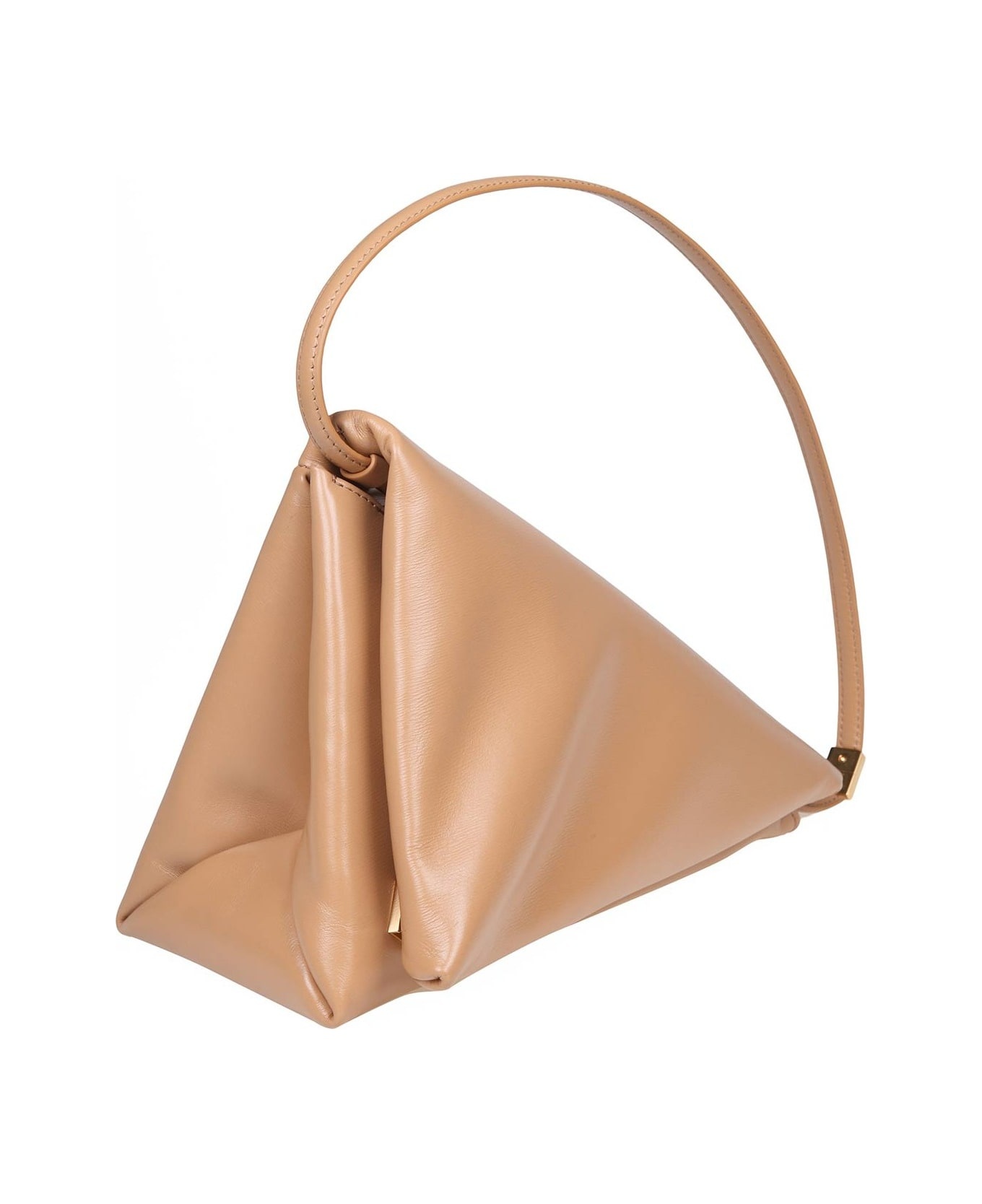 Prisma Triangle Bag In Beige Leather - 2