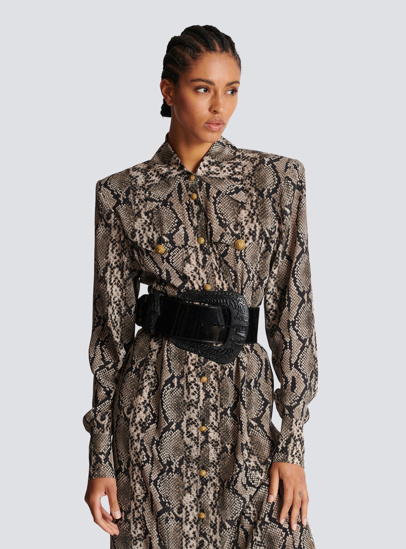 Balmain Patent leather Western belt outlook