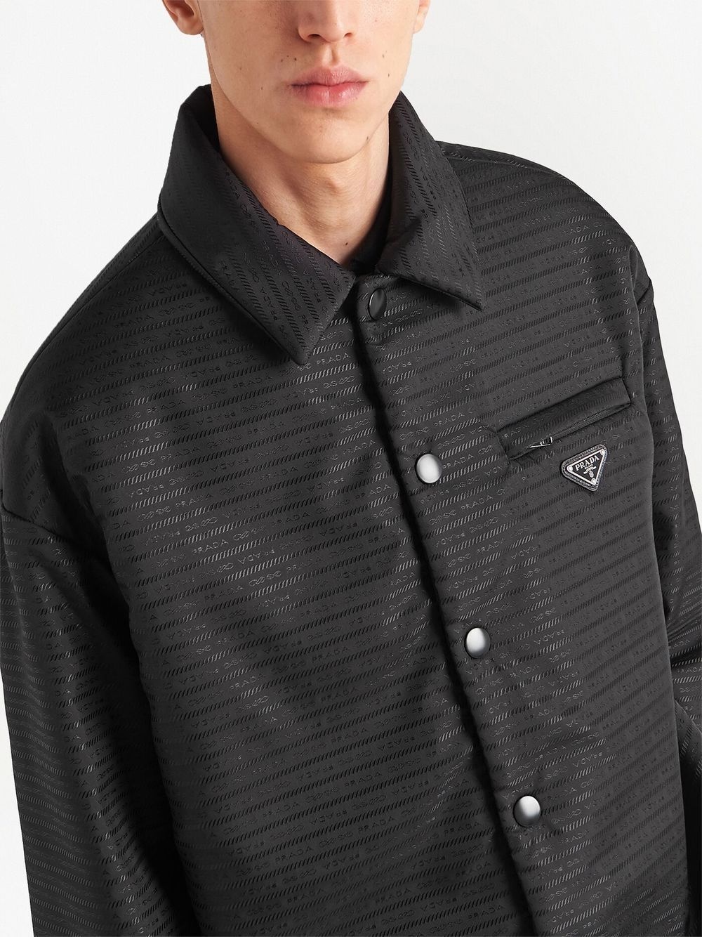 logo-print padded shirt - 4