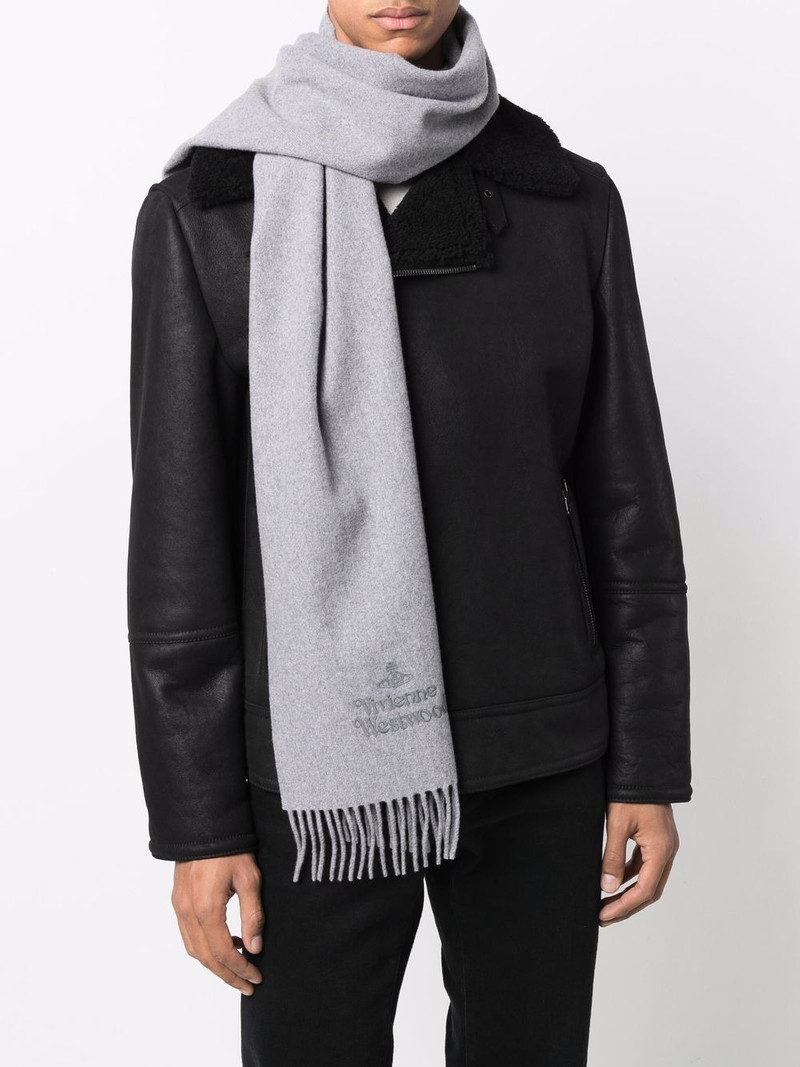 Vivienne Westwood logo-embroidered wool scarf outlook