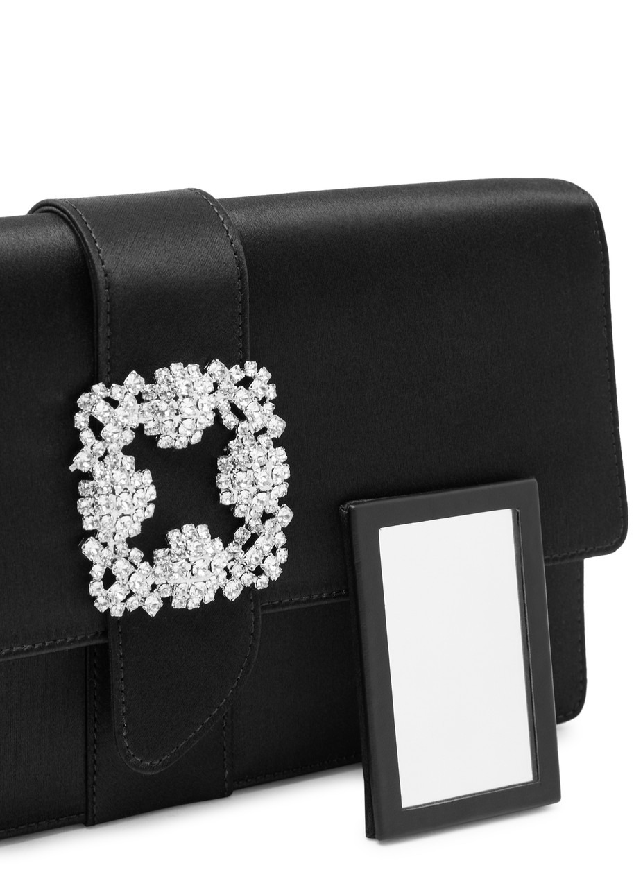 Manolo Blahnik Capri Crystal-embellished Satin Clutch - 3