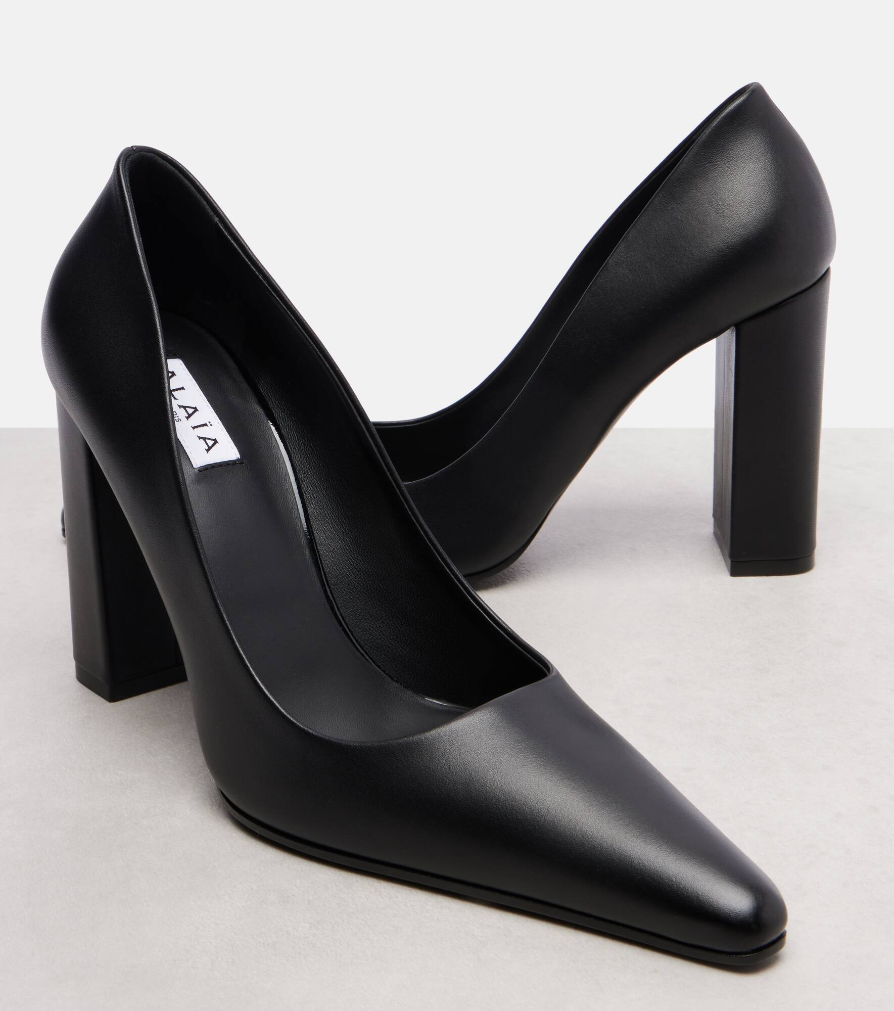 Pointy 90 leather pumps - 5