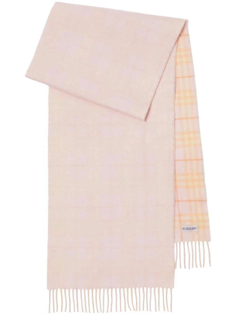 logo-patch reversible cashmere scarf - 1