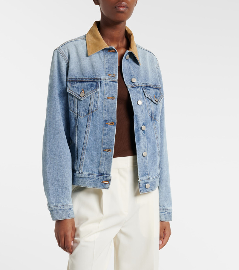 RÓHE Suede-trimmed denim jacket outlook