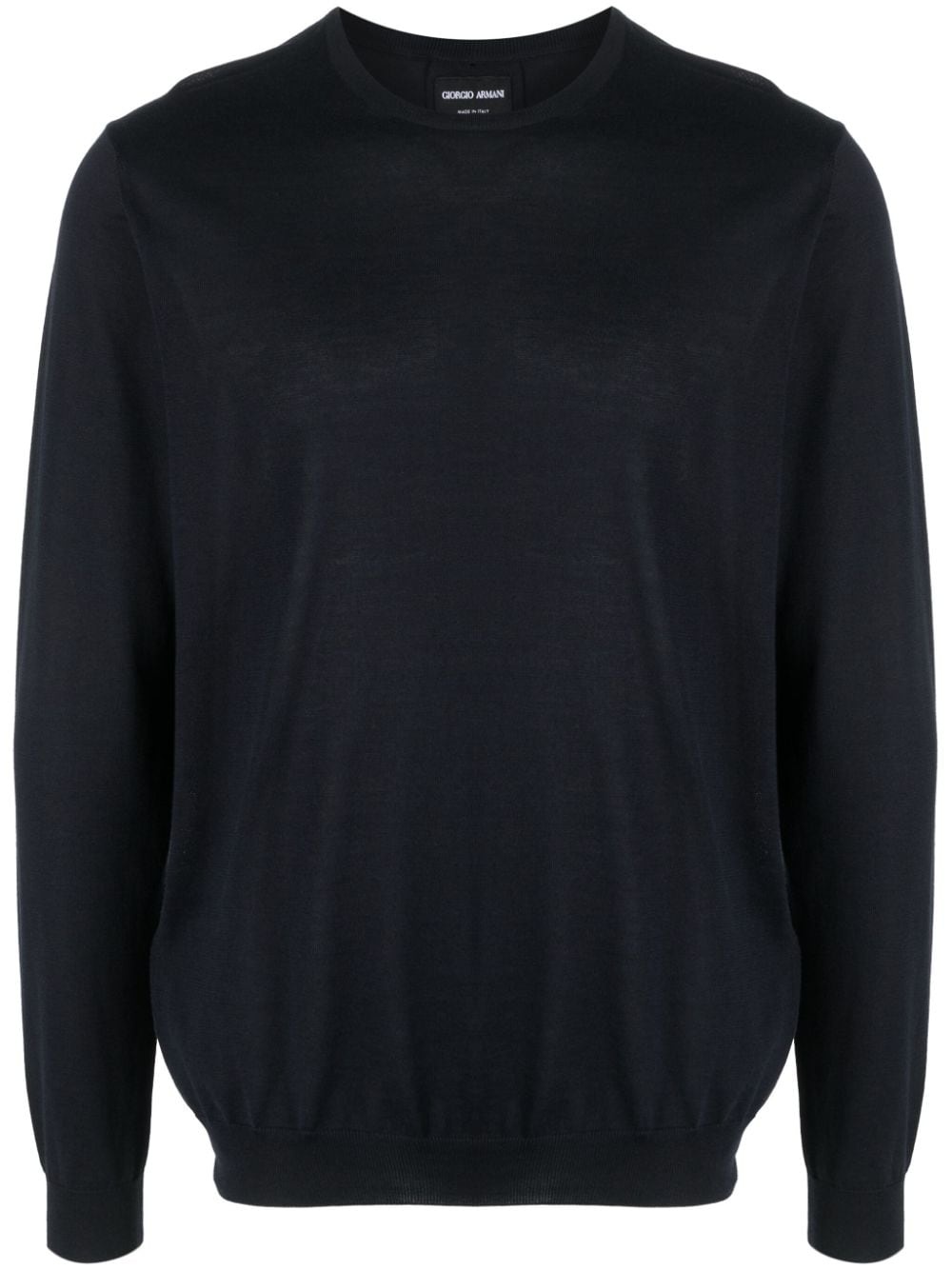 crew-neck silk-cotton jumper - 1