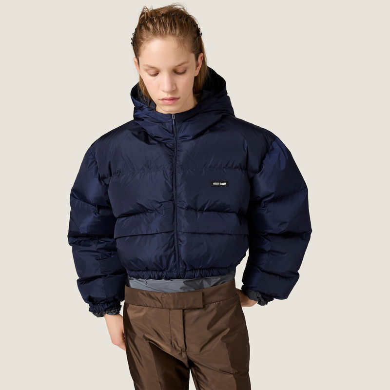 Cropped technical fabric down jacket 5
