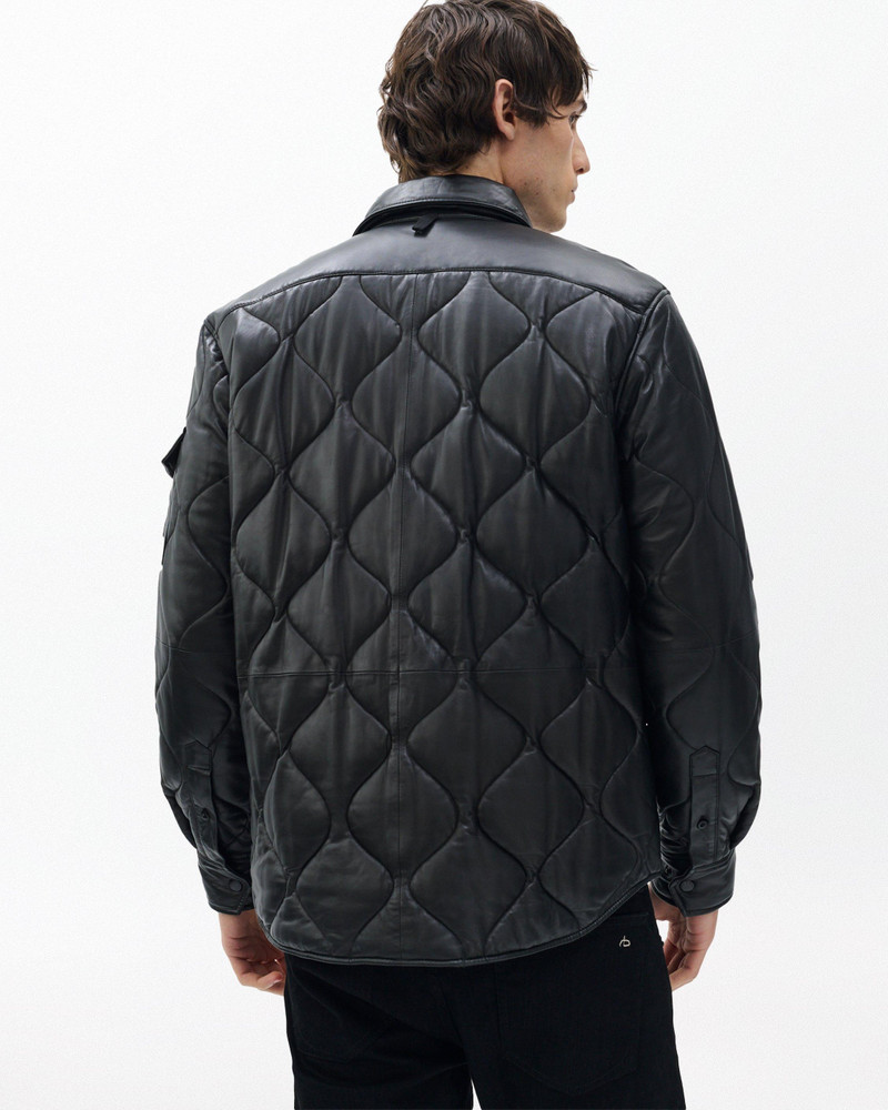 Dane Leather Quilted Shirt Jacket 7