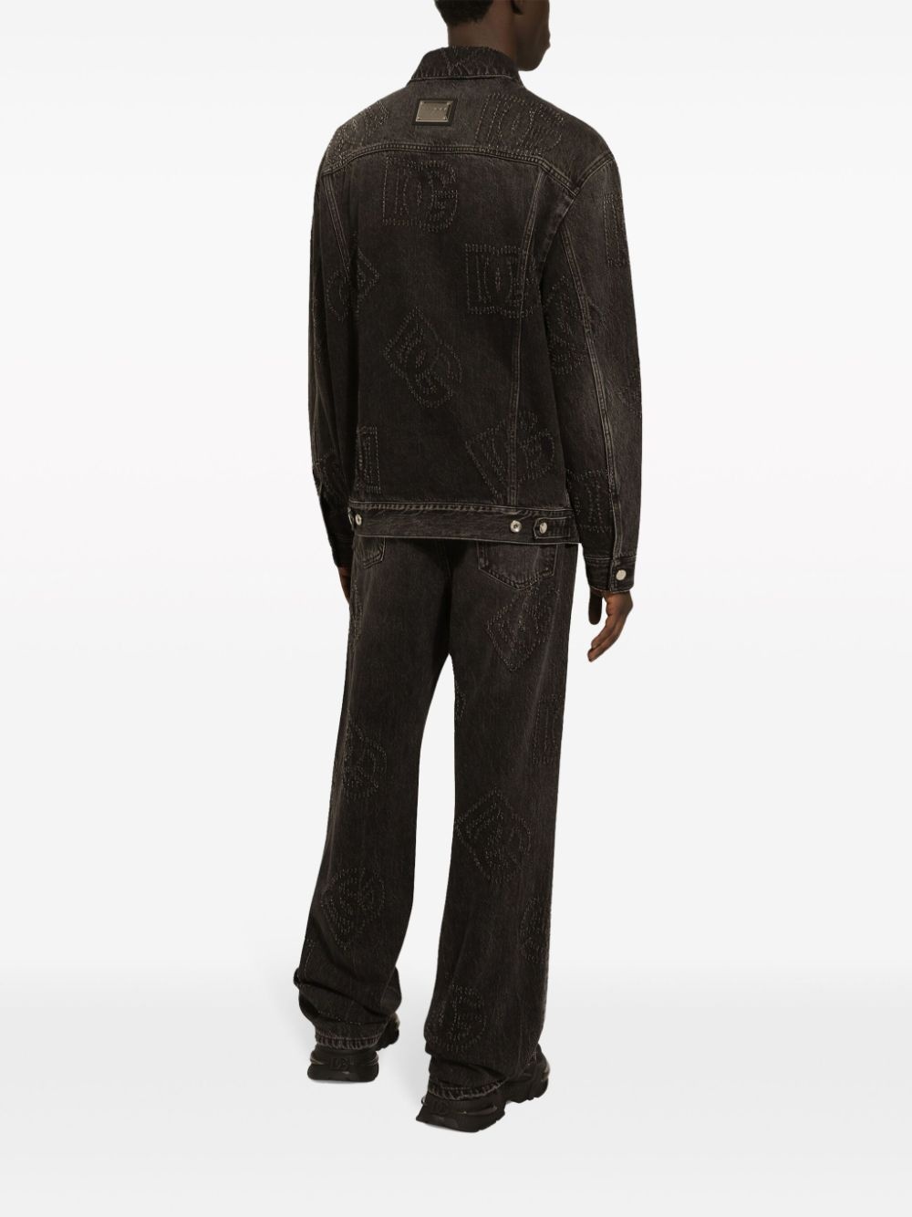 logo-embroidered straight-leg jeans - 4