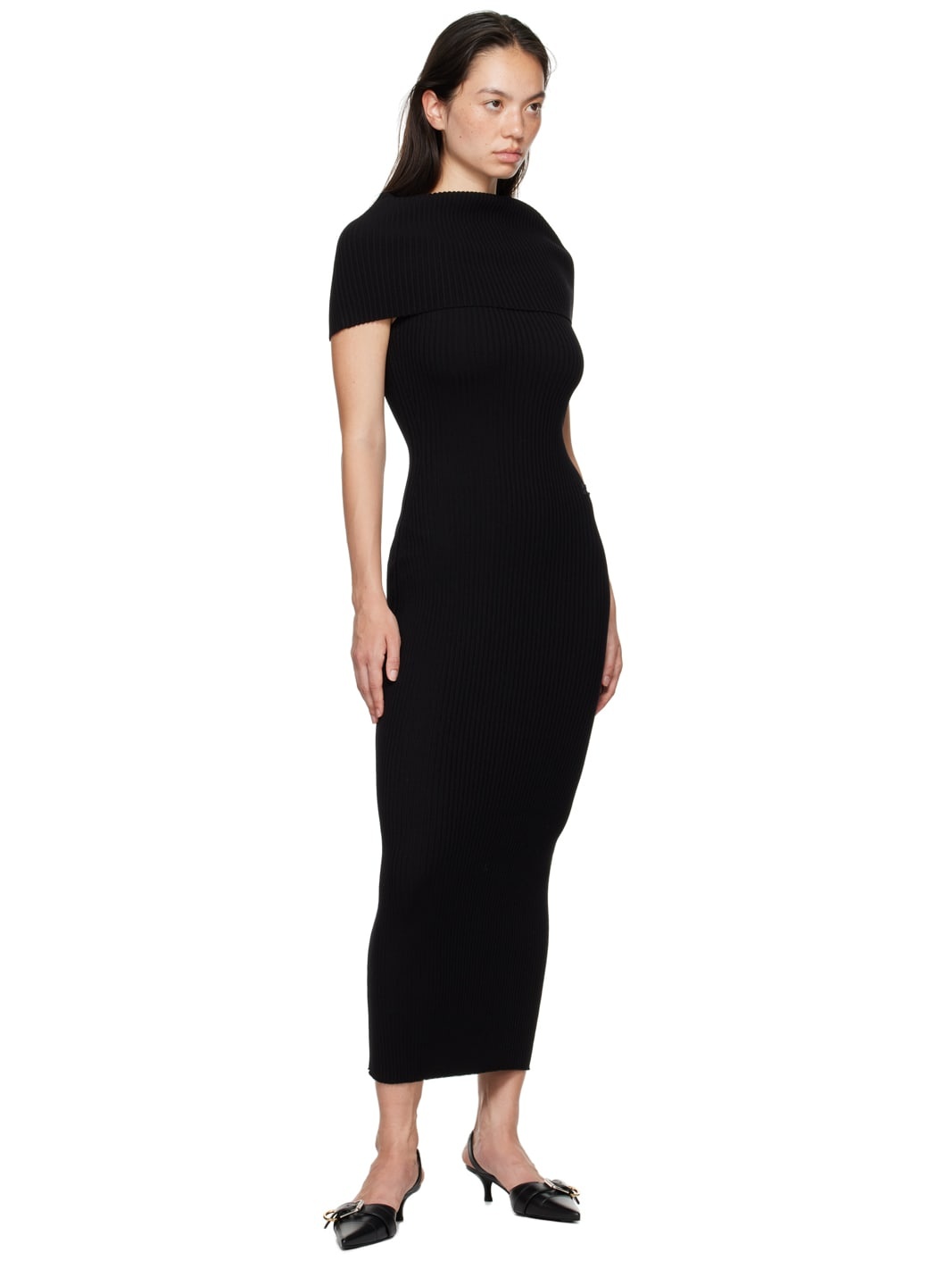 Black Twist Maxi Dress - 4