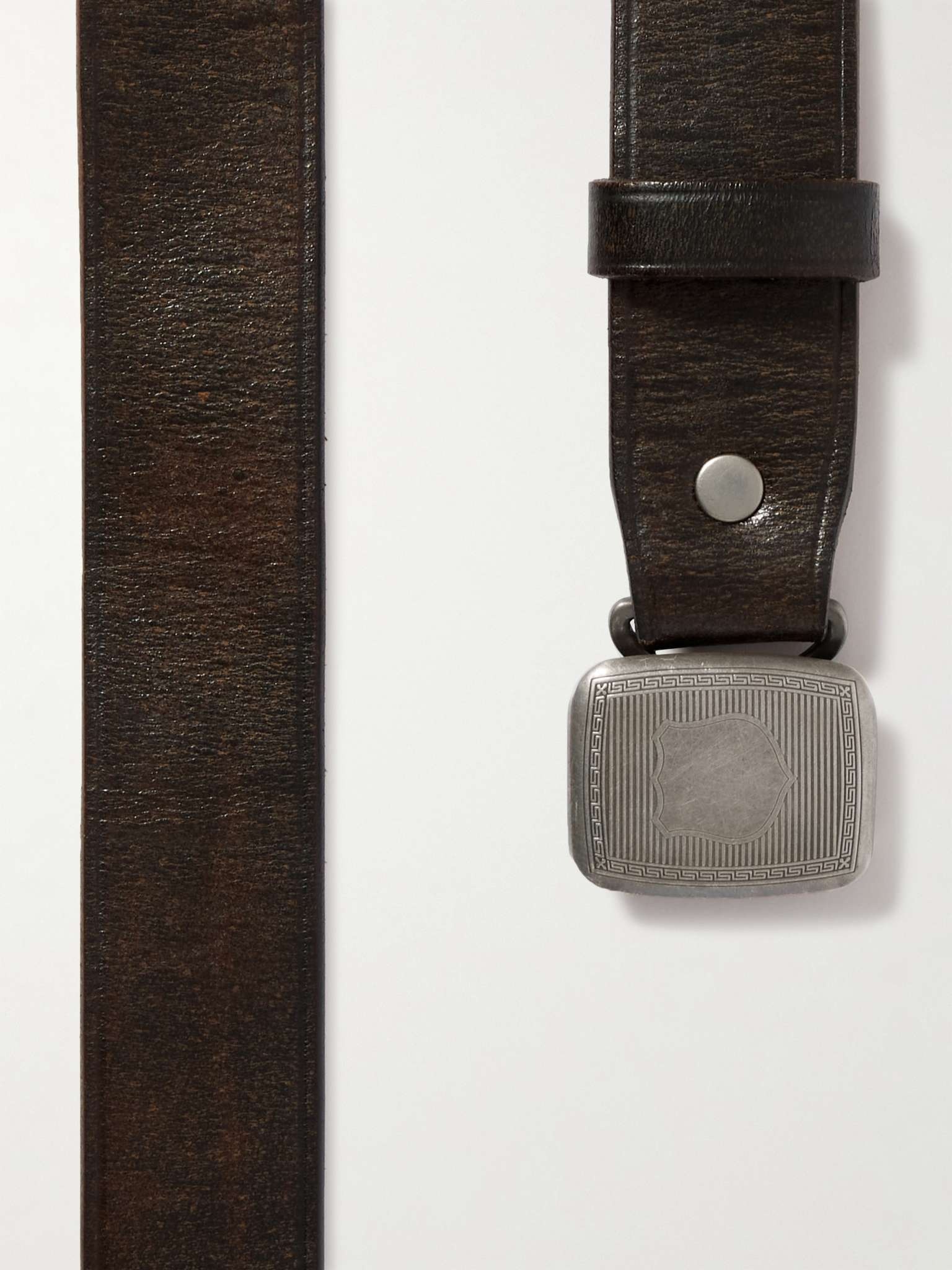 3cm Distressed Leather Belt - 3