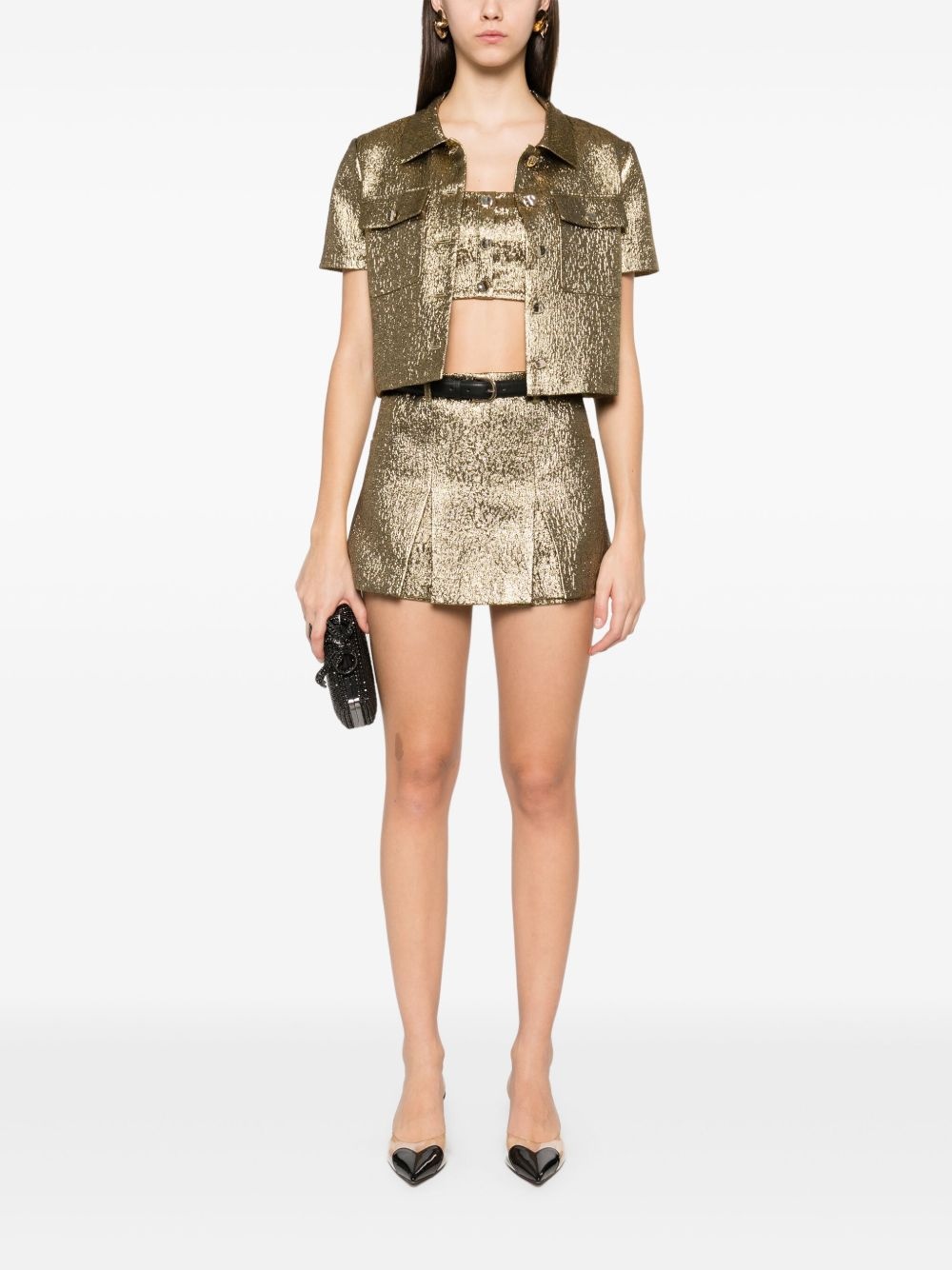 metallic jacquard top - 2