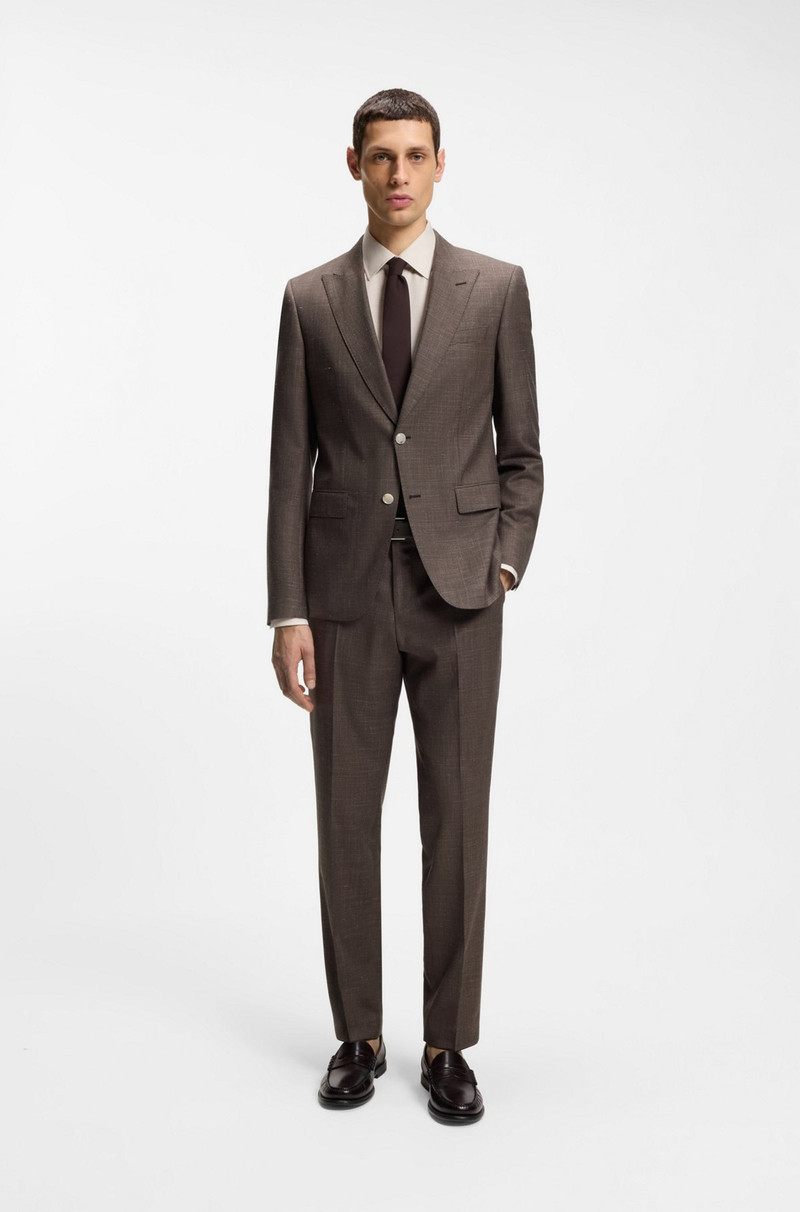 BOSS SLIM-FIT JACKET IN VIRGIN WOOL, SILK AND LINEN outlook