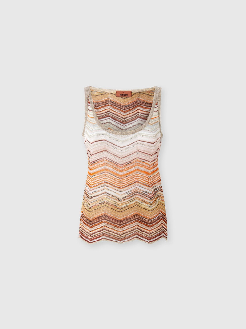 Chevron lamé tank top with sequins 1