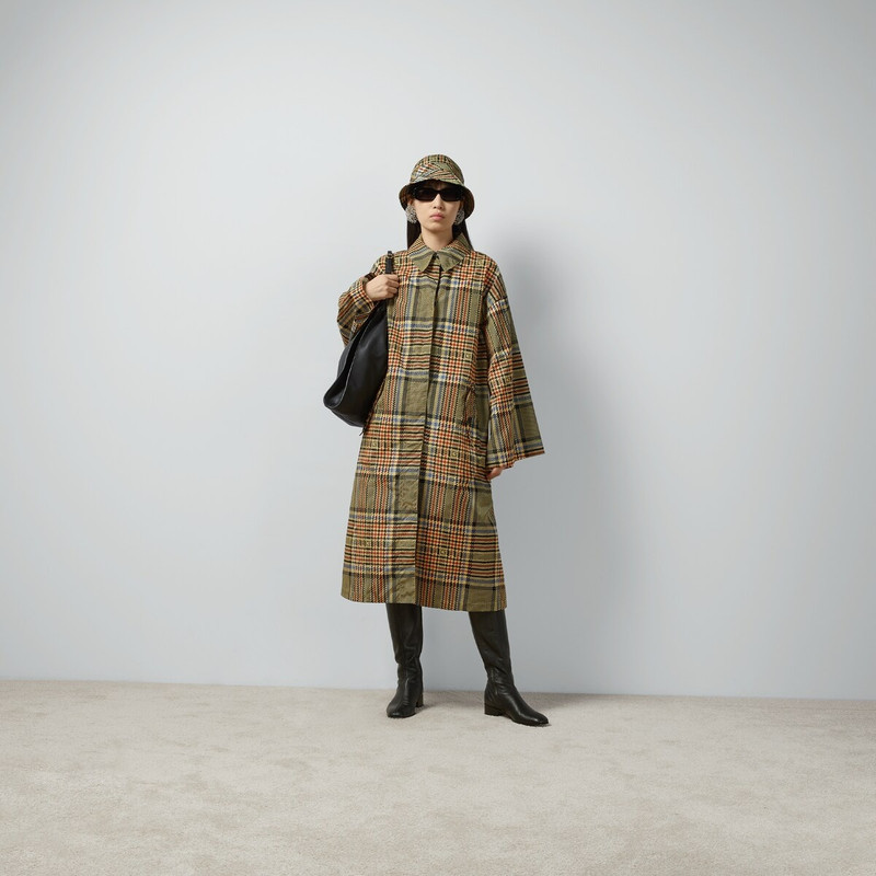 GUCCI Square G tartan print nylon coat outlook
