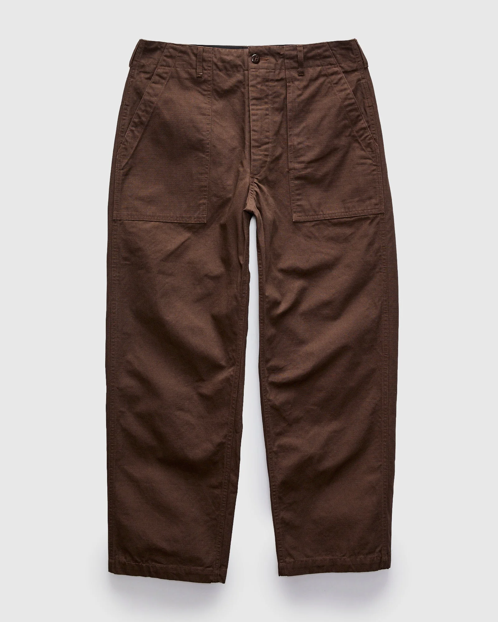 Fatigue Pants in Dark Brown Heavyweight Cotton Ripstop - 1