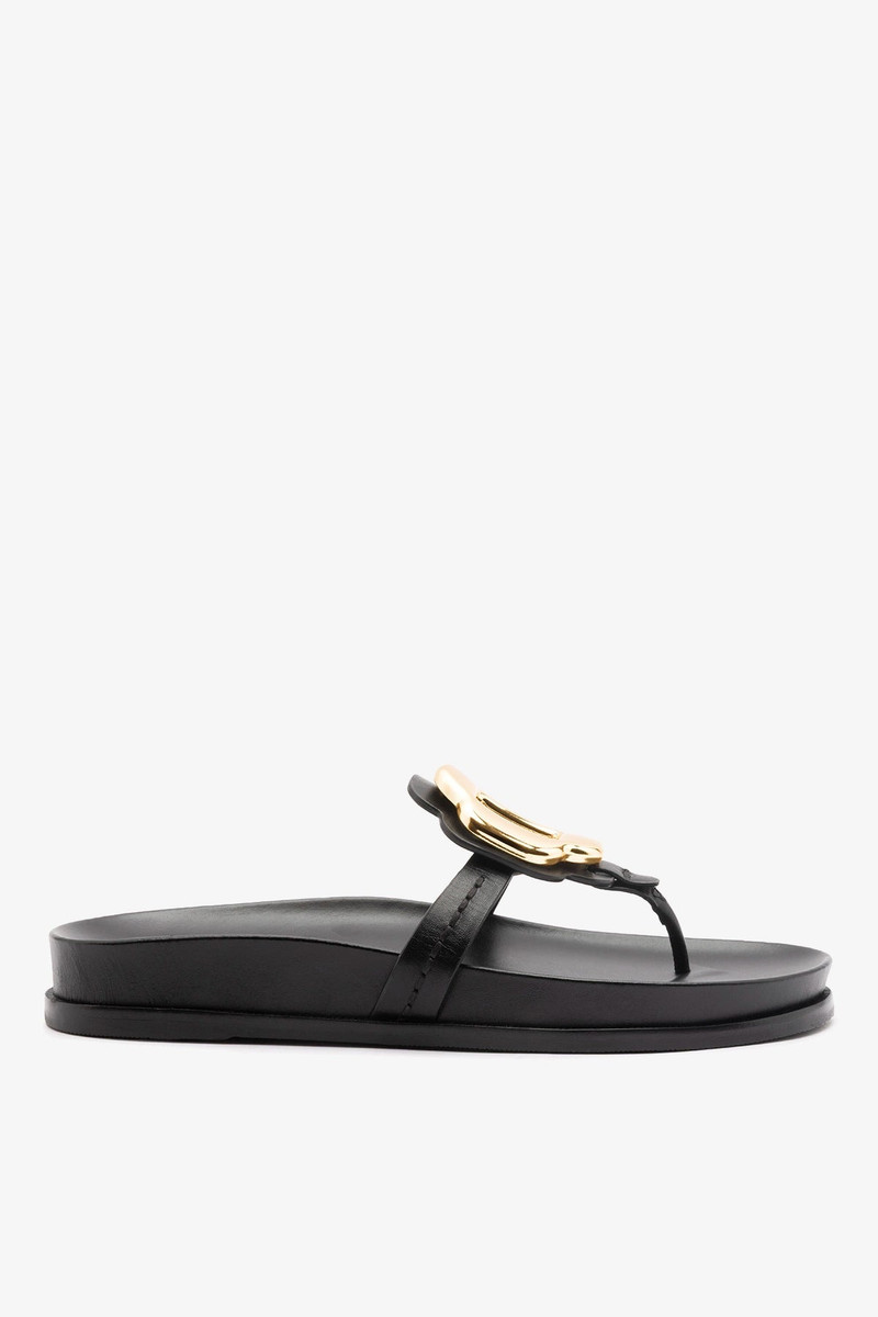 Margherita Sport Sandal Black Leather 1