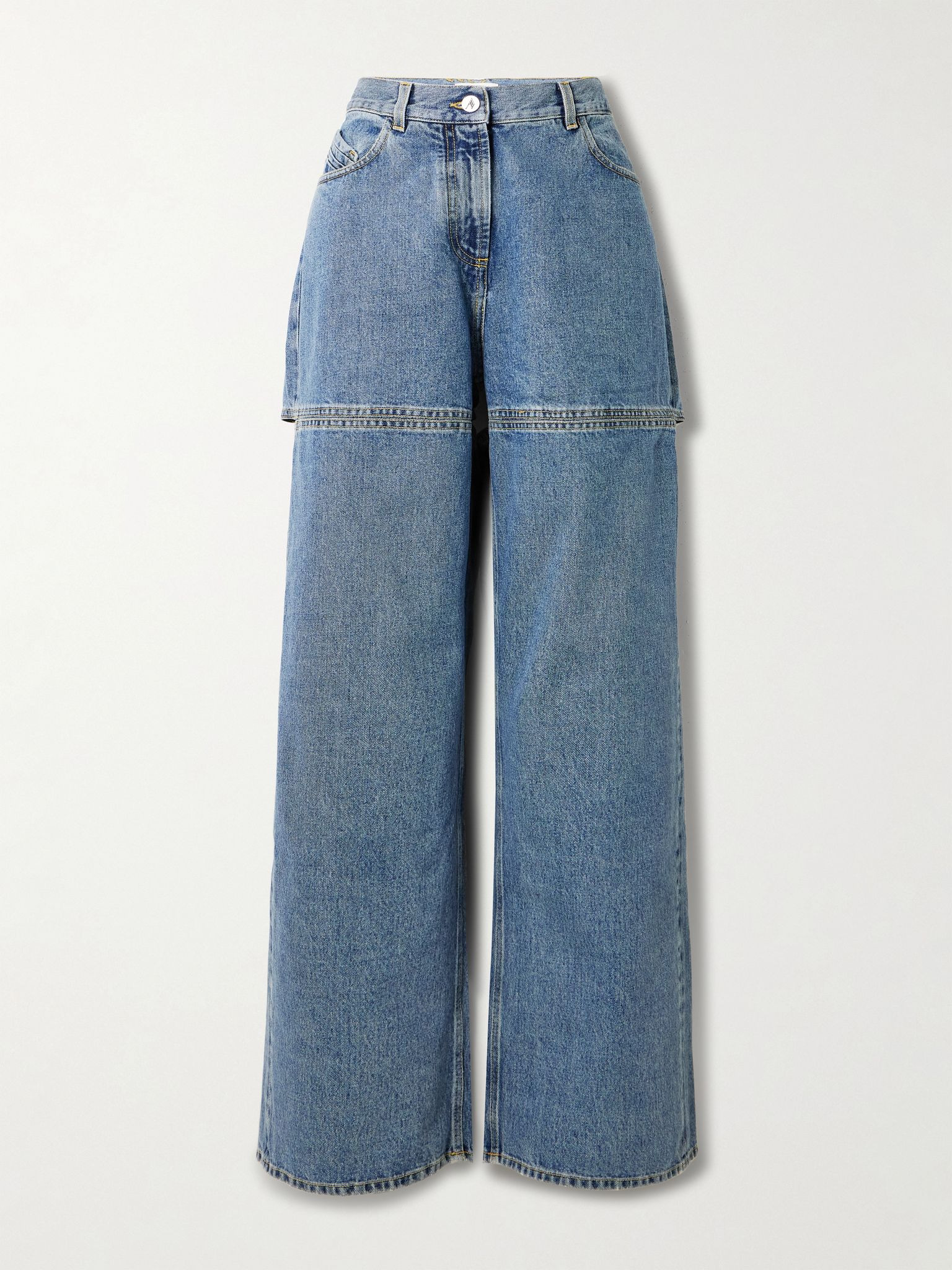 Cutout paneled boyfriend jeans Blue - 1