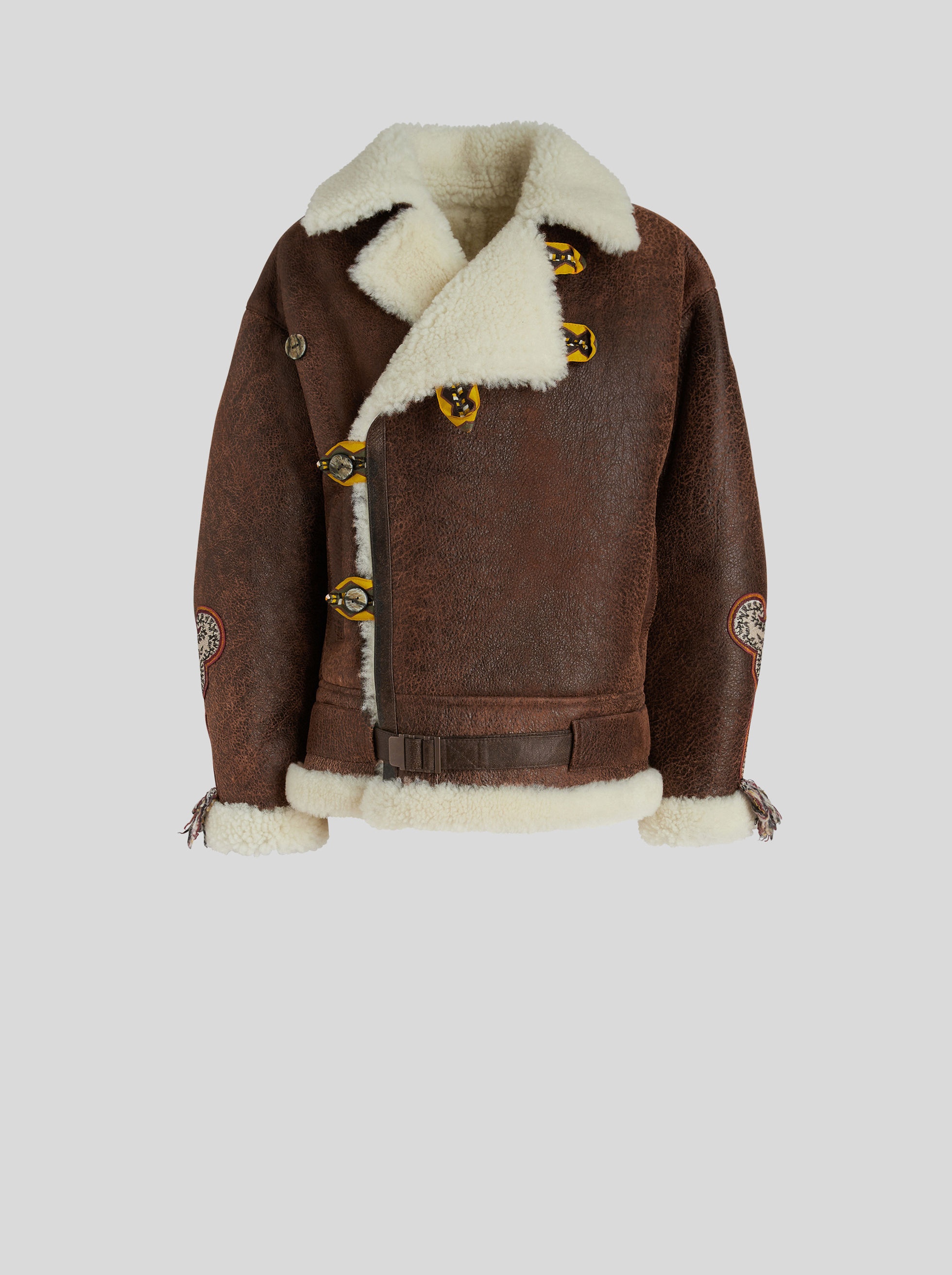 SHEEPSKIN COAT WITH PATCH - 1