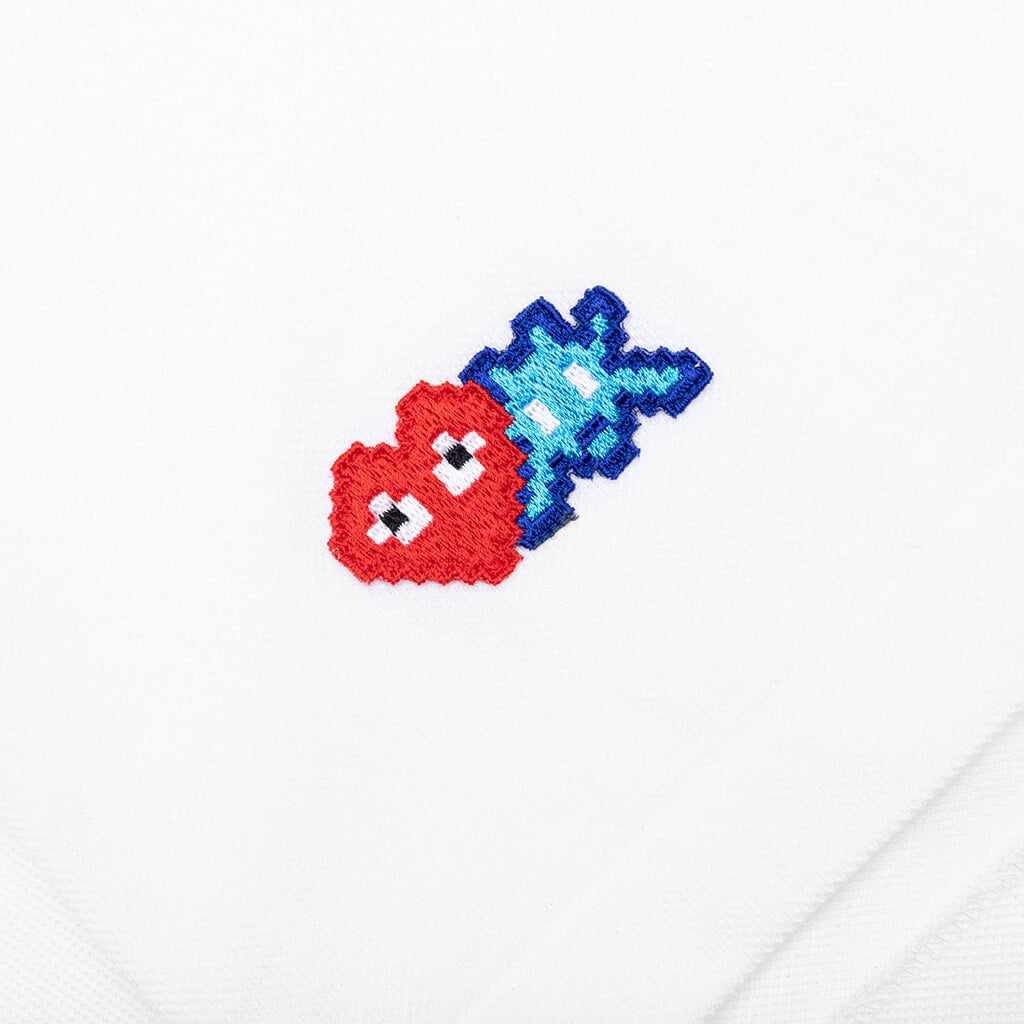 COMME DES GARCONS PLAY X THE ARTIST INVADER POLO - WHITE - 4