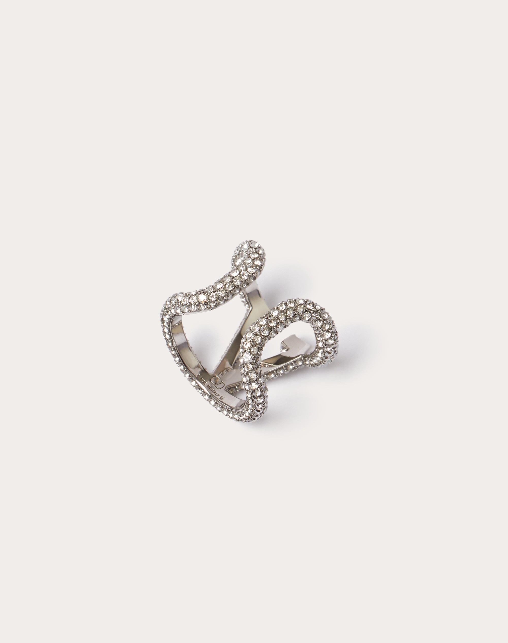 VLOGO SIGNATURE RING IN METAL AND SWAROVSKI® CRYSTALS - 4