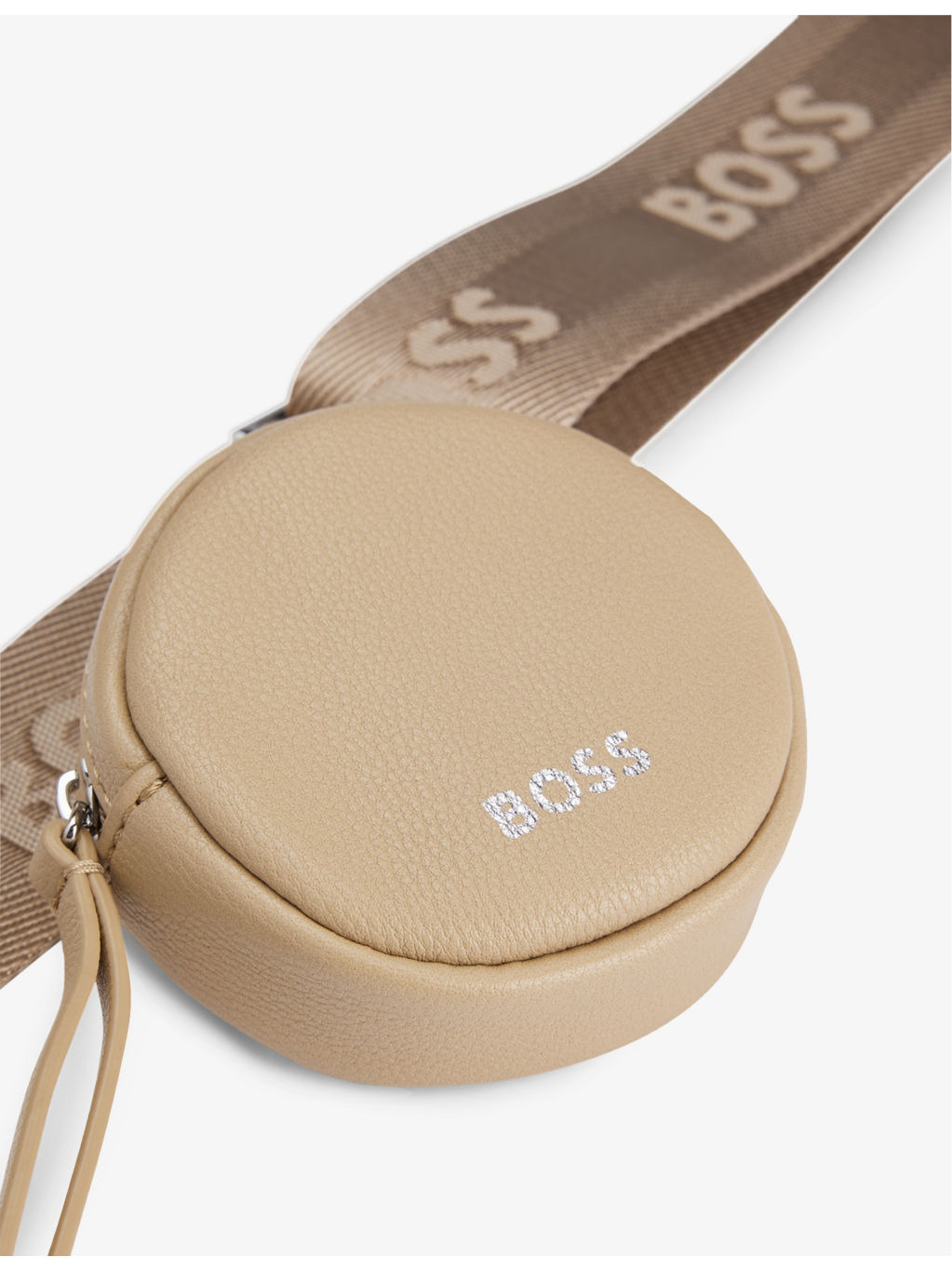 Logo-embossed adjustable leather cross-body strap - 4