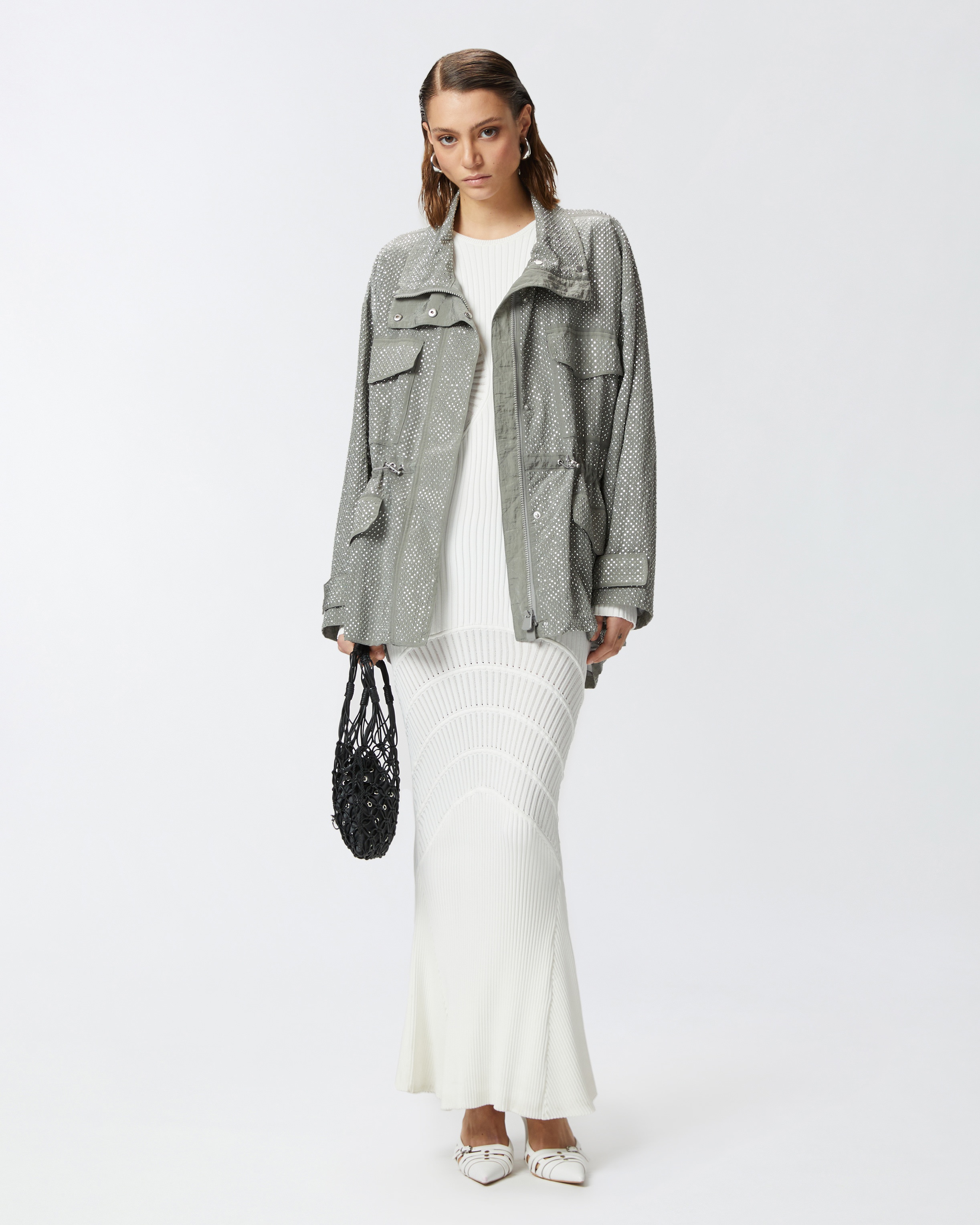 SLIM-FITTING RIBBED KNIT LONG DRESS - 3