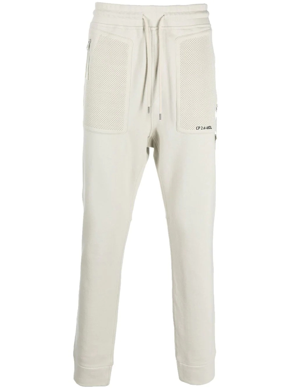 perforated-detail cotton track pants - 1