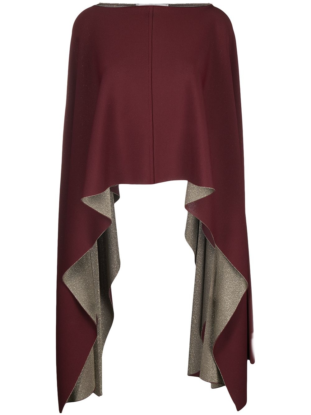 draped cropped poncho - 1