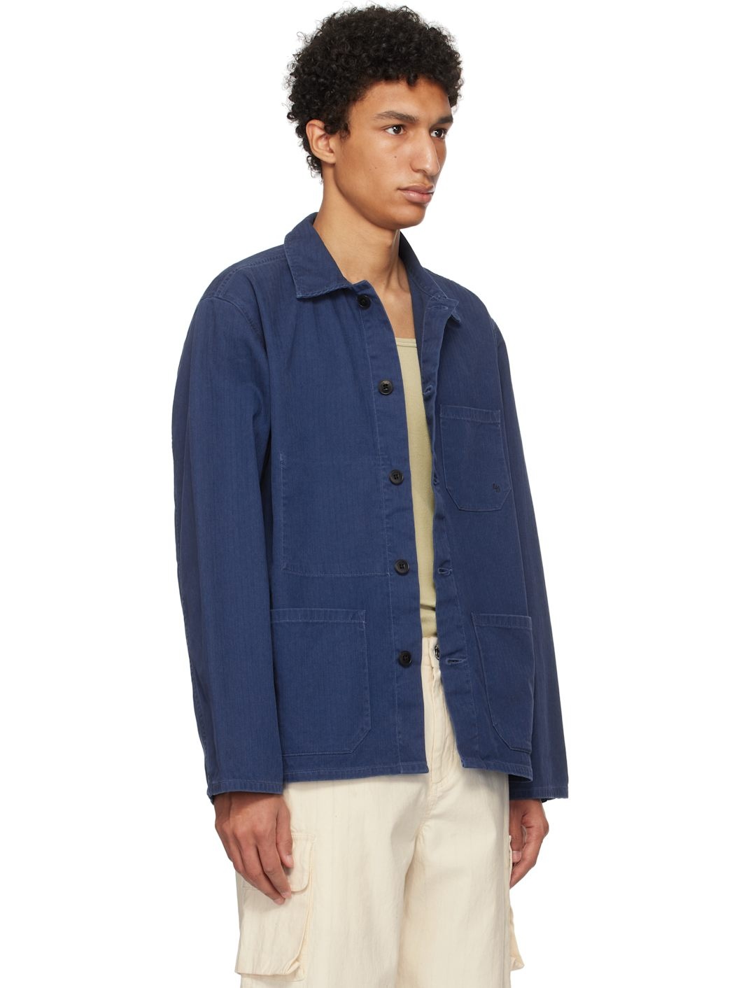 Blue Buddy Herringbone Chore Jacket - 2