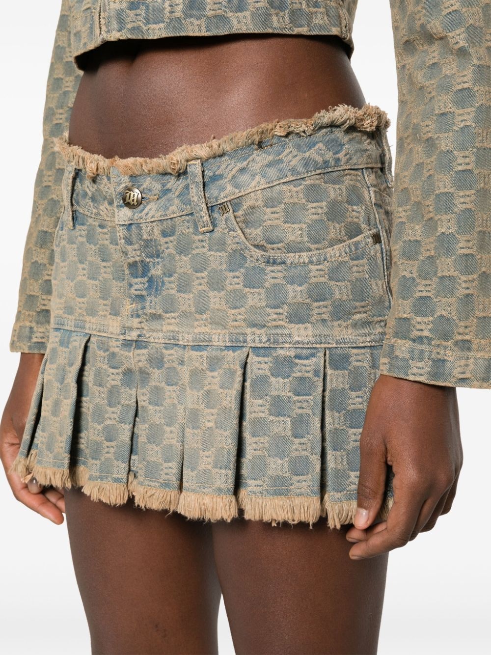 monogram-jacquard denim miniskirt - 5