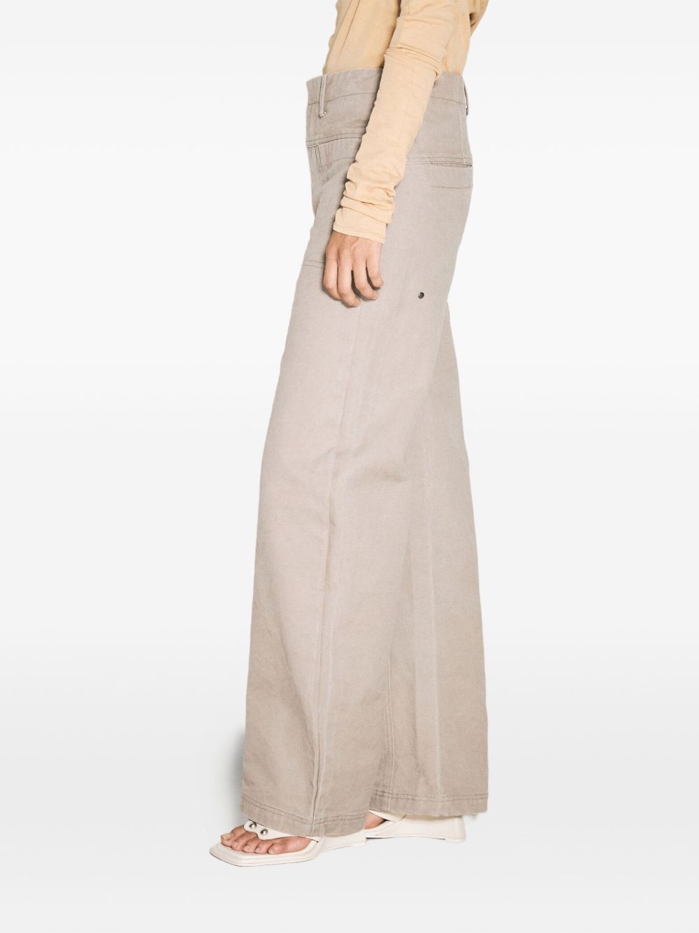 cotton flared trousers - 3