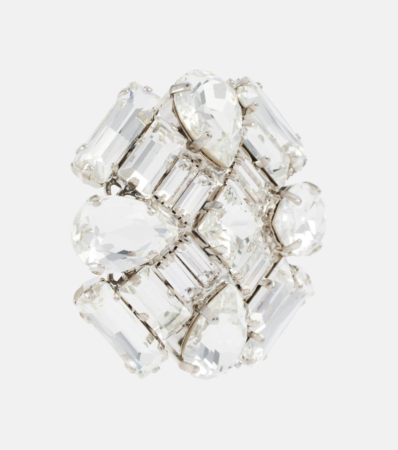 Alessandra Rich Flower crystal-embellished earrings outlook