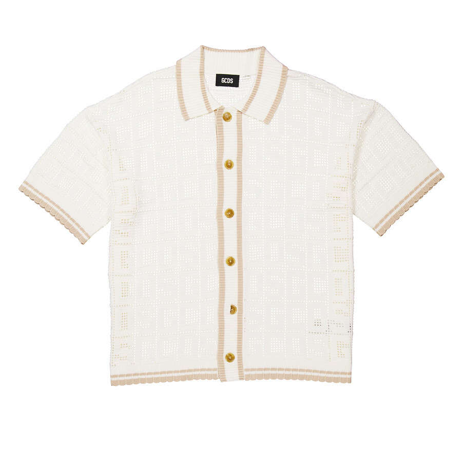 GCDS Short Sleeve Monogram Knit Shirt - 5