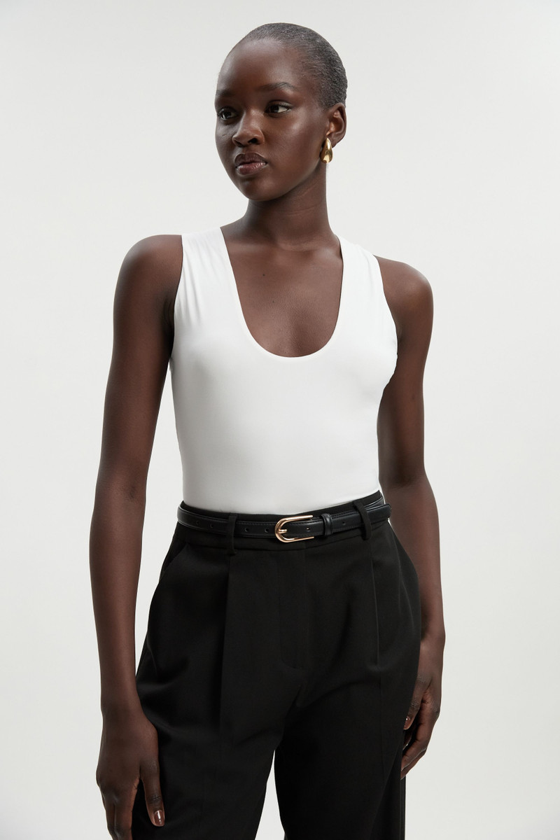 Petite Halter Neck Contour Jersey Bodysuit 1