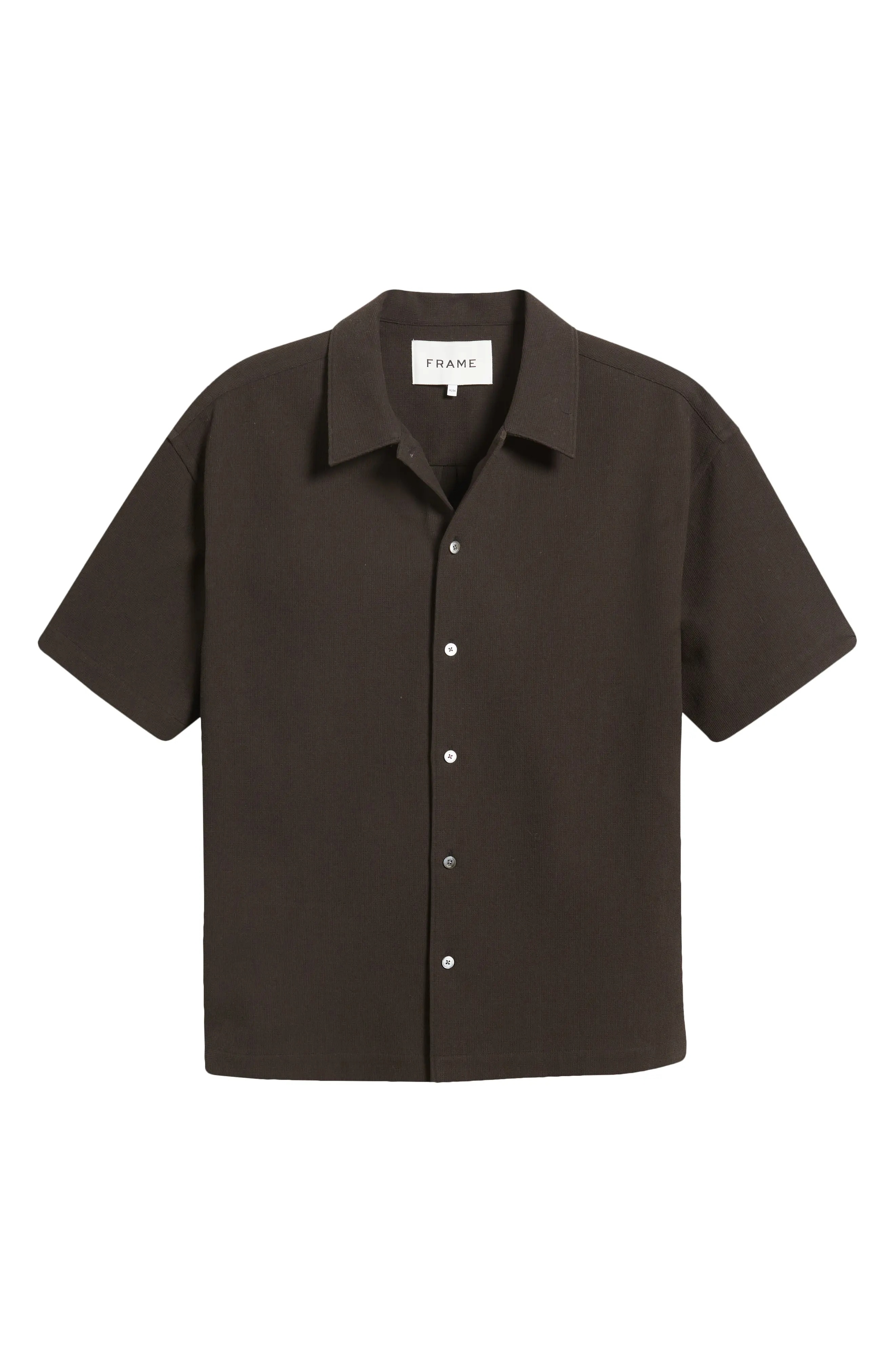 Textured Short Sleeve Button-Up Shirt - 5