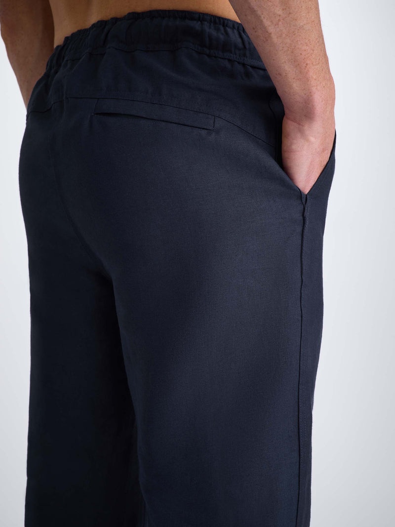 Men's Pants Sydney Linen Navy - 6