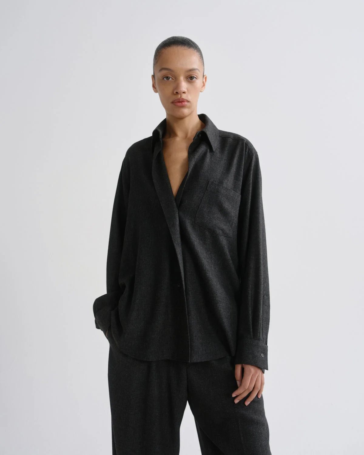 ARIS SHIRT IN CHARCOAL HEATHER - 1