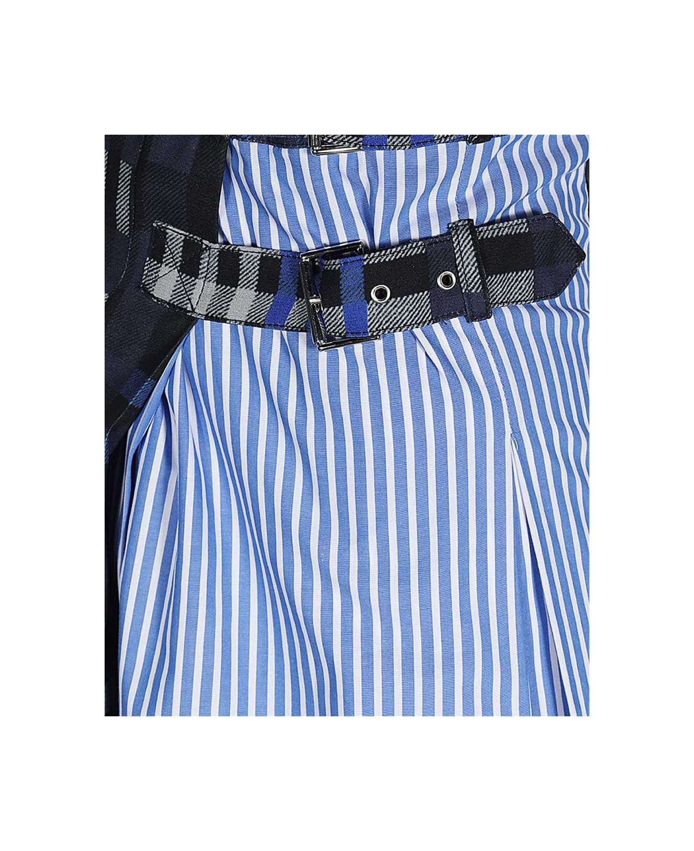 High-waist Mix-printed Layered Midi Skirt - 3