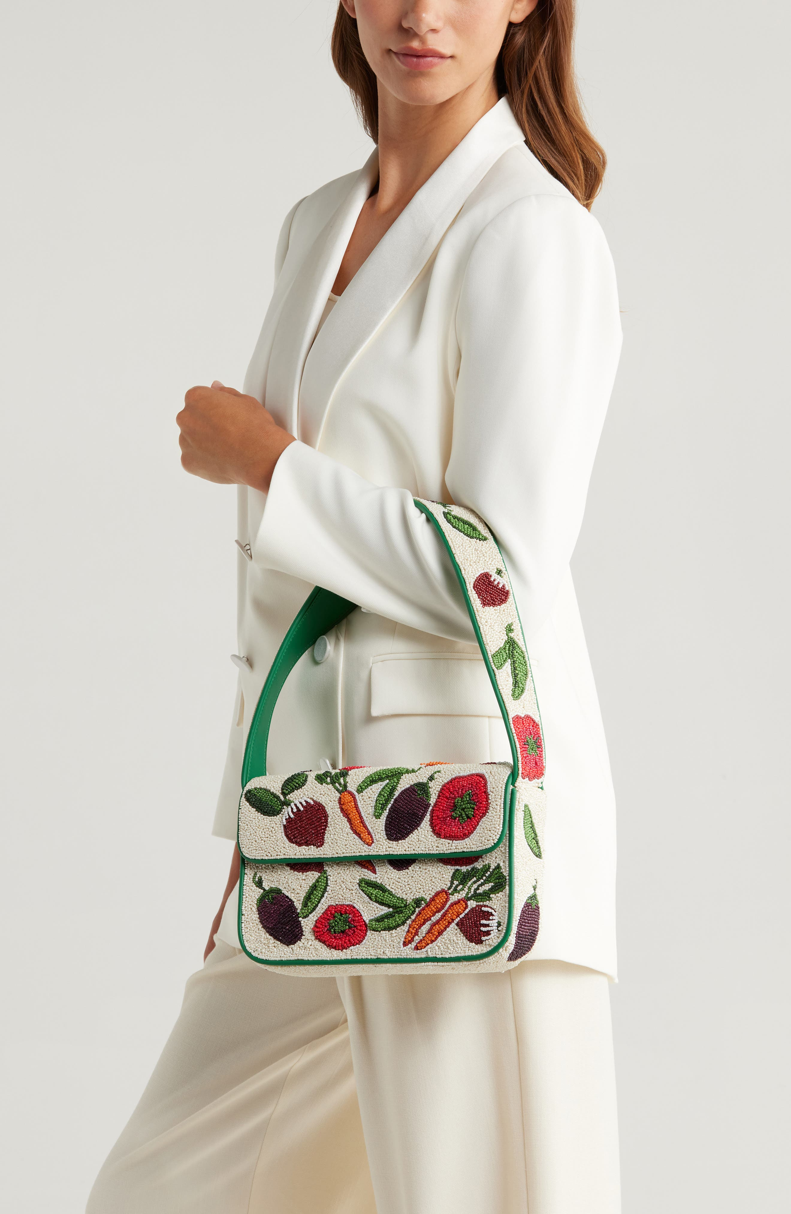STAUD Tommy Beaded Shoulder Bag in Crudite at Nordstrom - 2