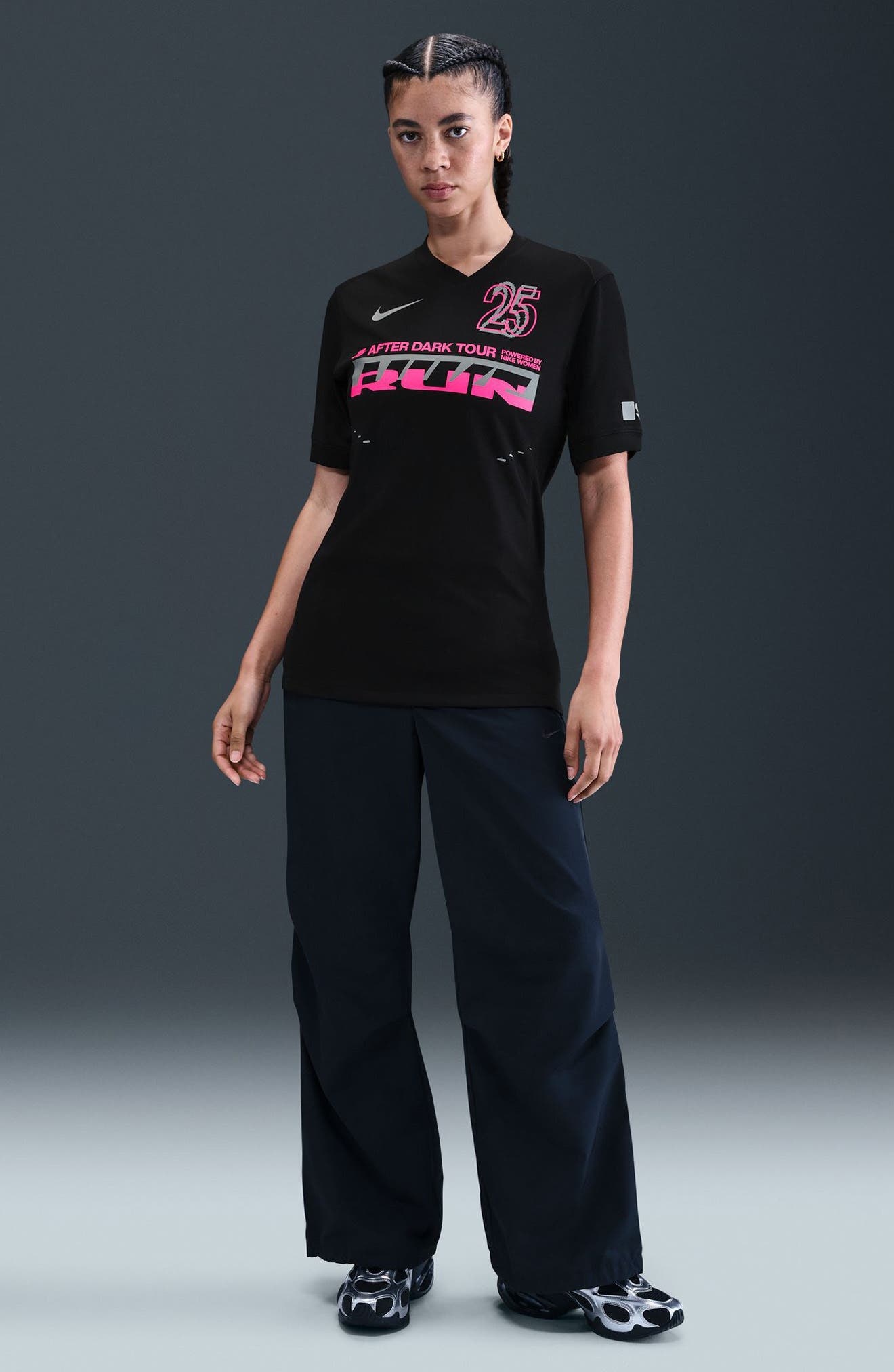 Nike Dri-FIT Reflective Graphic Running T-Shirt in Black/Hyper Pink at Nordstrom - 7