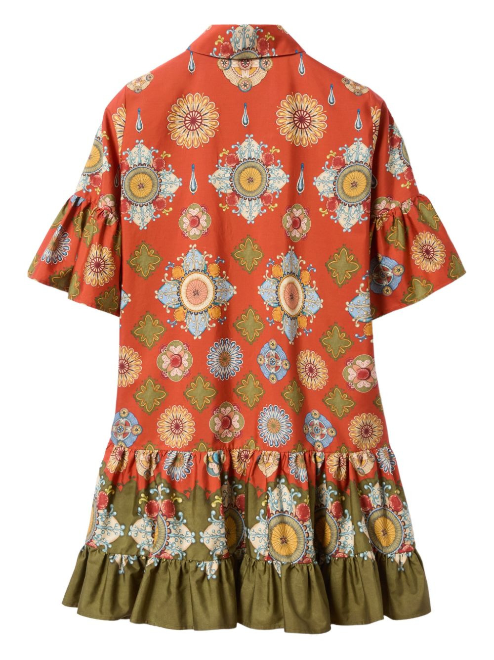 floral-print ruffled dress - 5