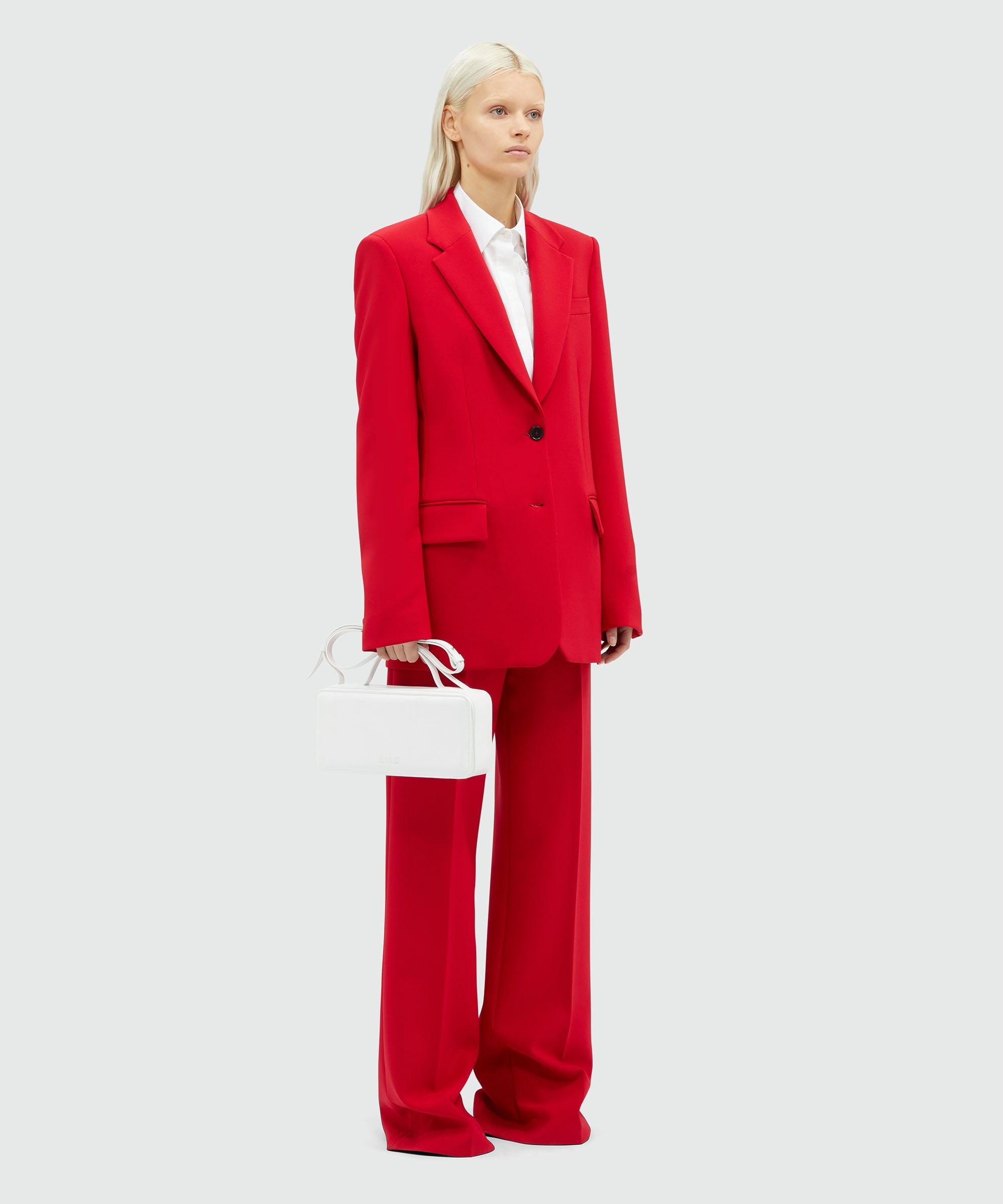 Red woolen tailored jacket - 4